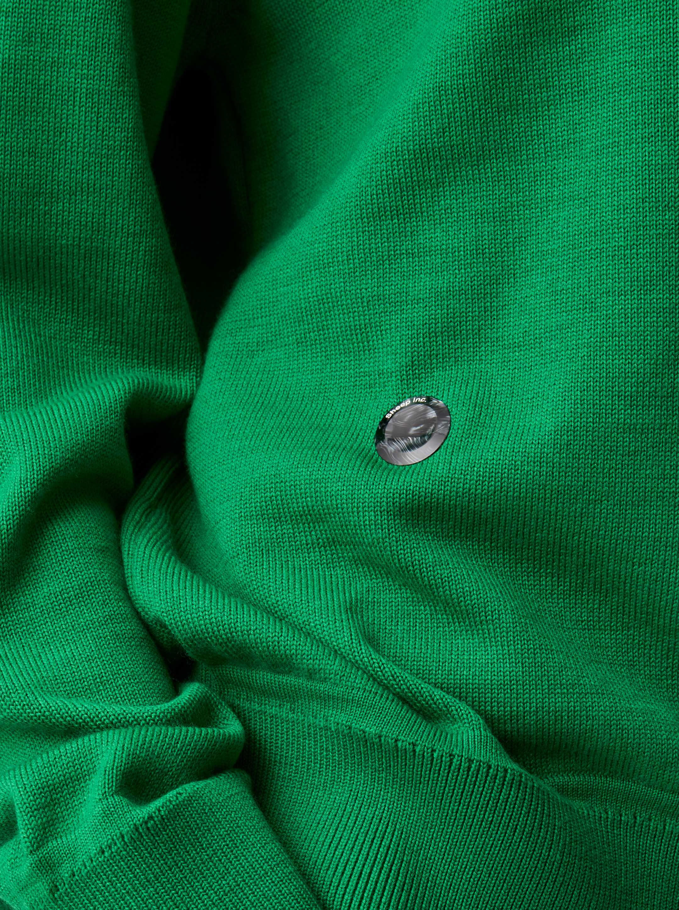 The Boxy Knitted Crewneck - Bottle Green - Image 3