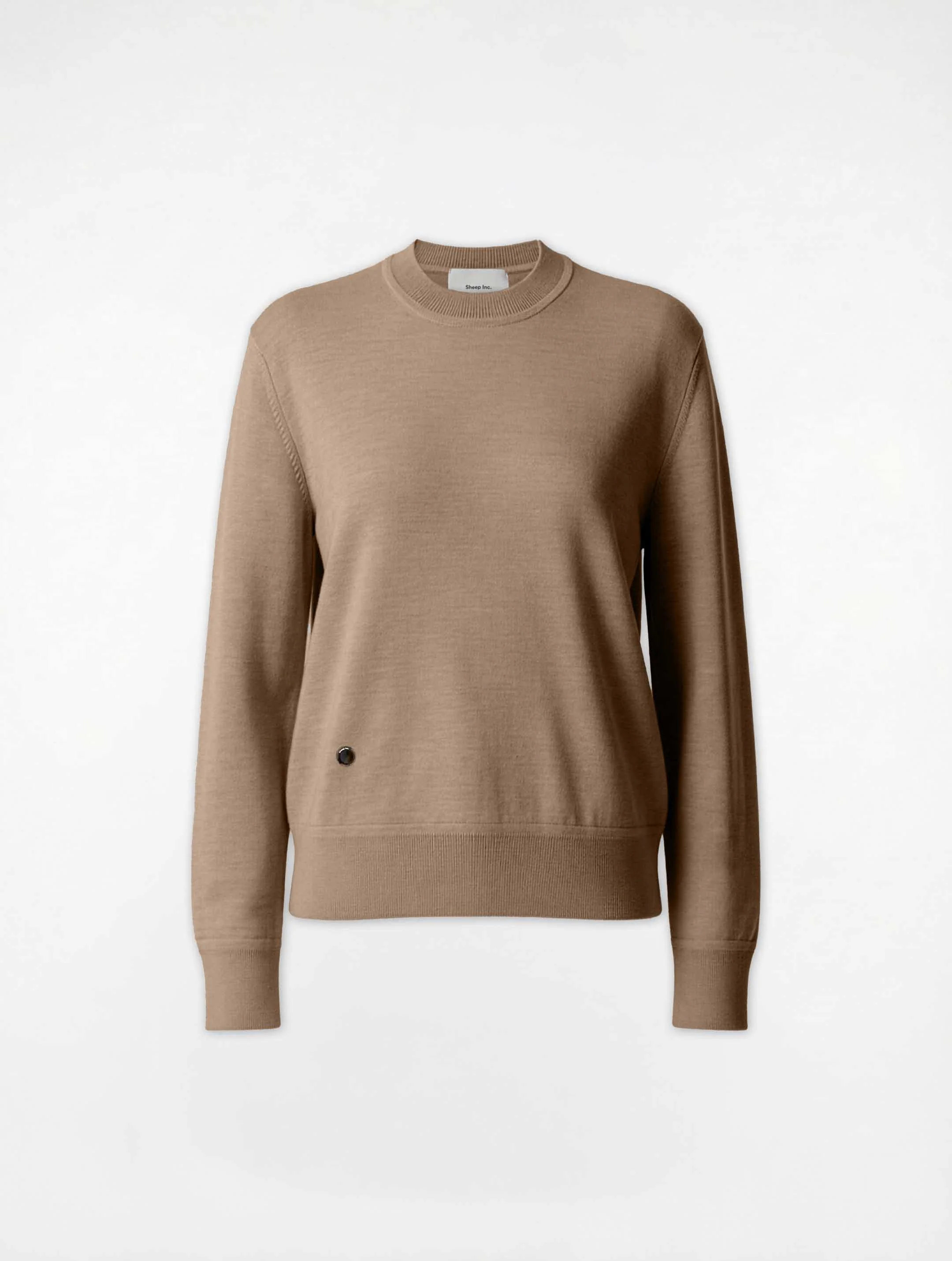 The Boxy Knitted Crewneck - Fawn Brown - Image 3