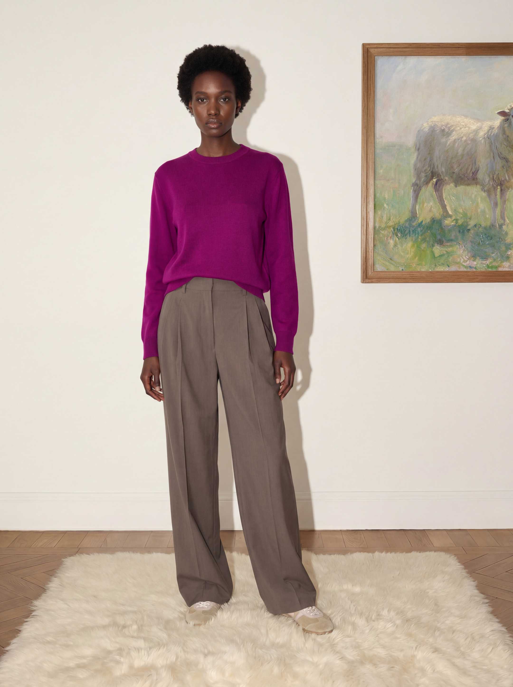 The Boxy Knitted Crewneck - Royal Purple - Image 4