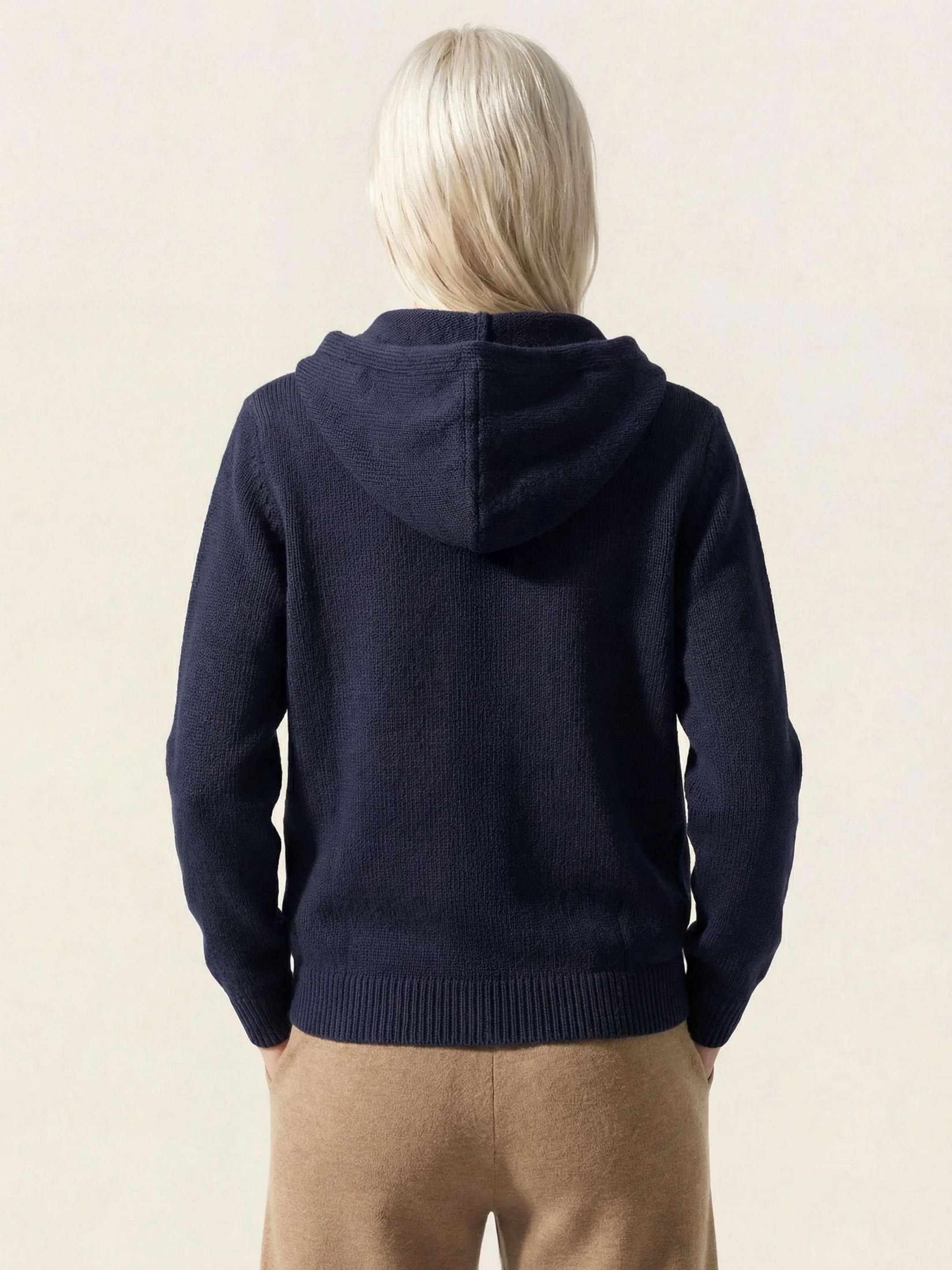 The Chunky Knit Zip Hoodie - Atlantic Blue - Image 3