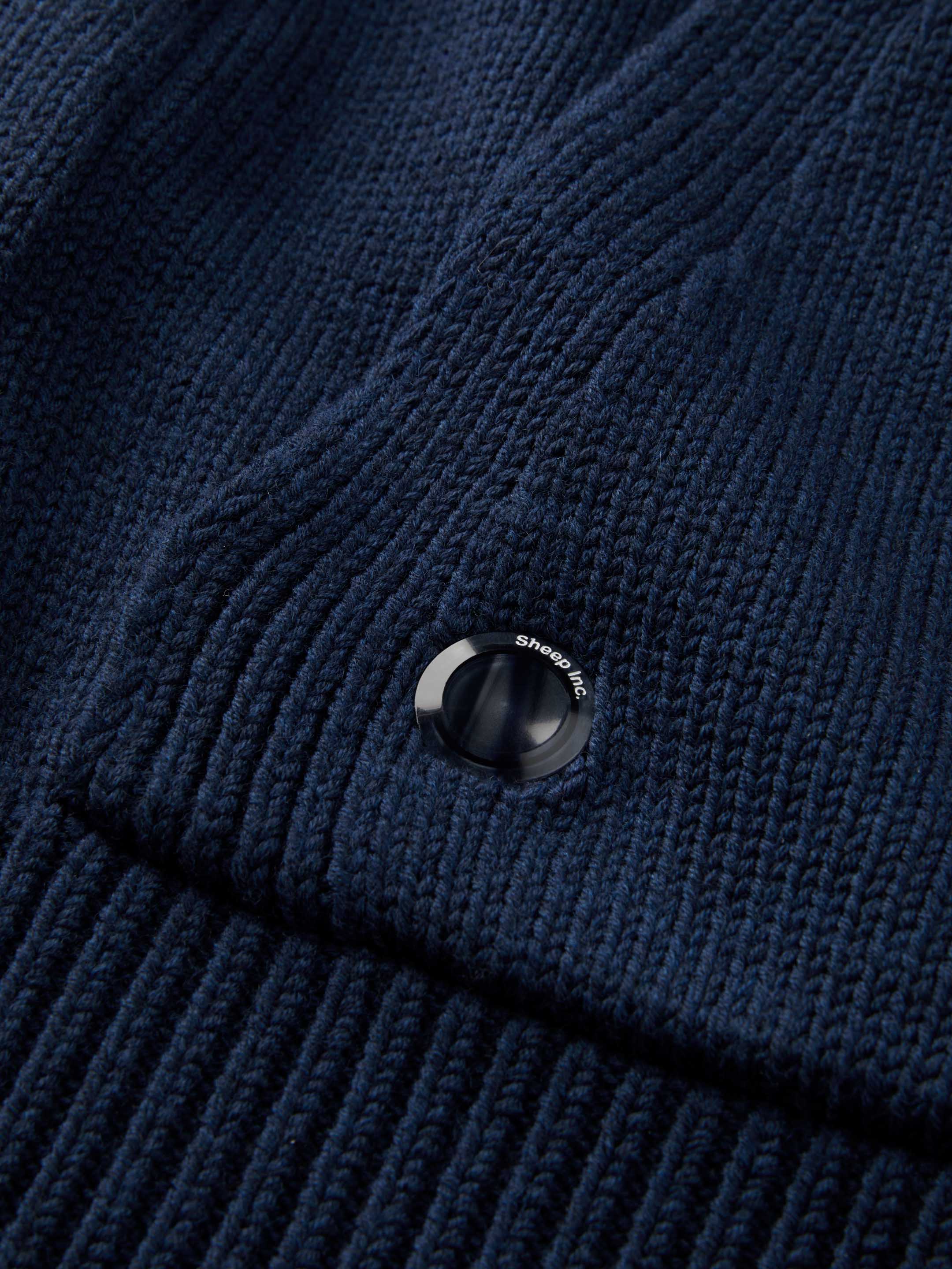 The Chunky Knit Zip Hoodie - Atlantic Blue - Image 6