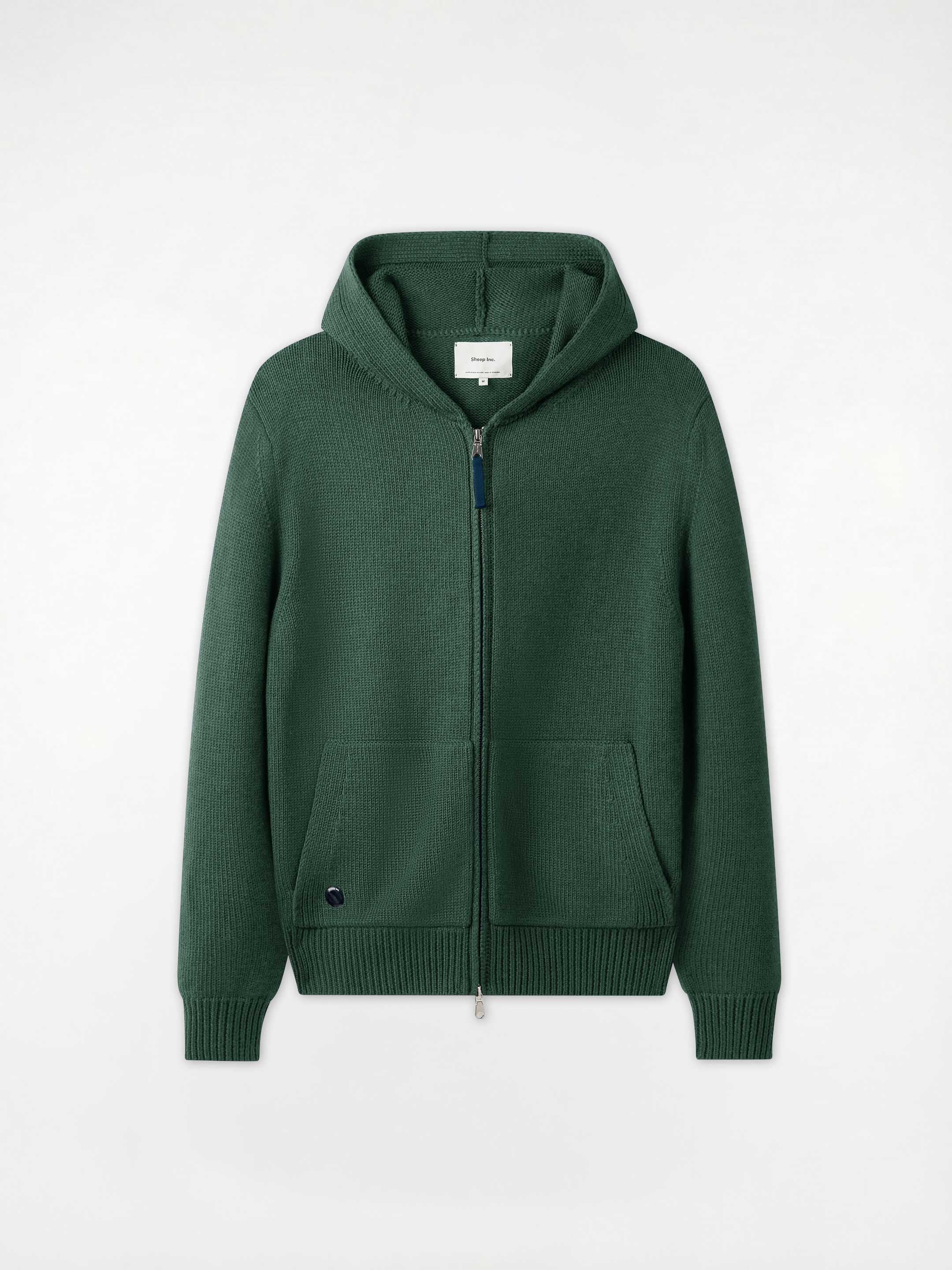 The Chunky Knit Zip Hoodie - Emerald Green - Image 5