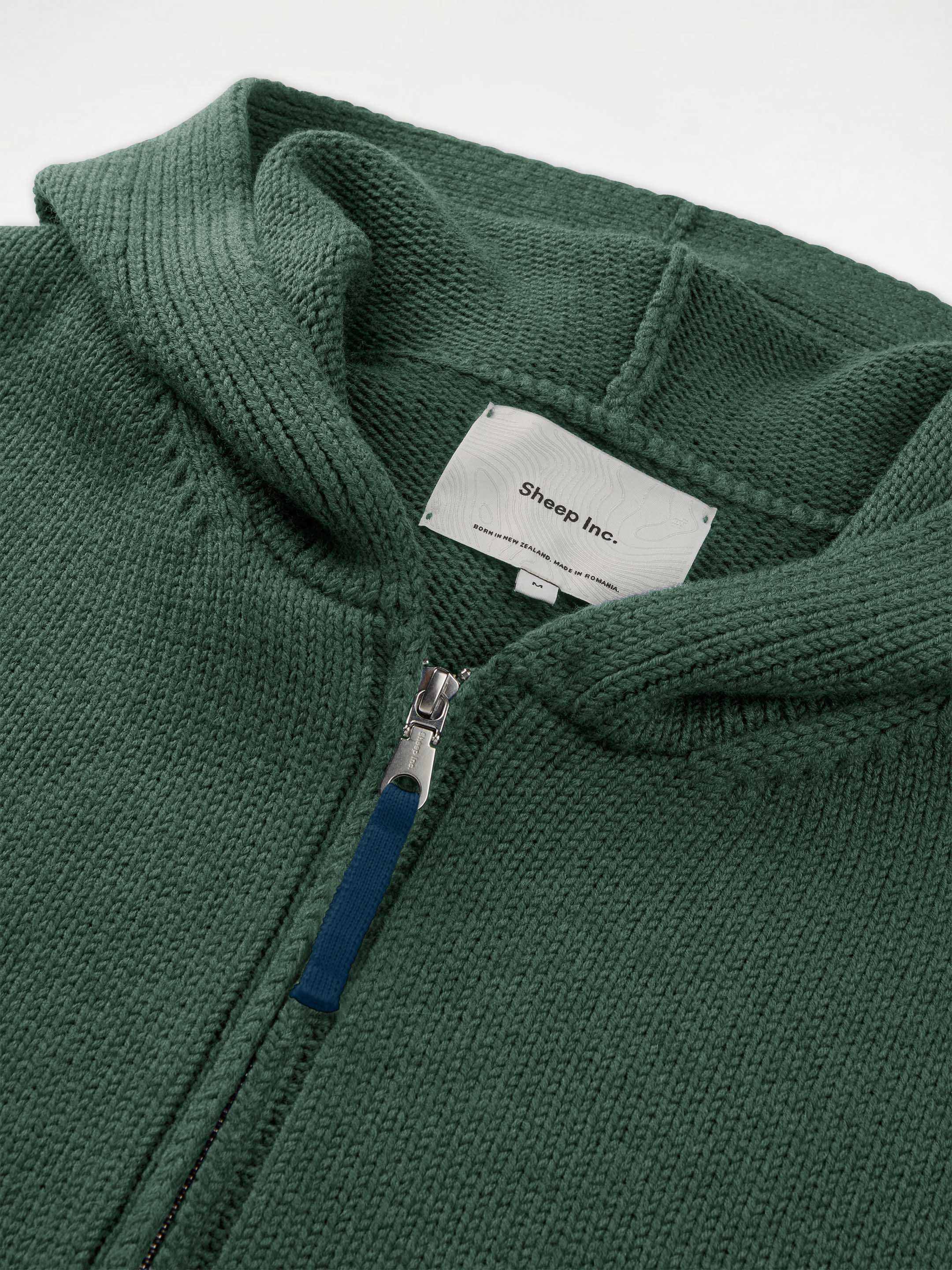 The Chunky Knit Zip Hoodie - Emerald Green - Image 8