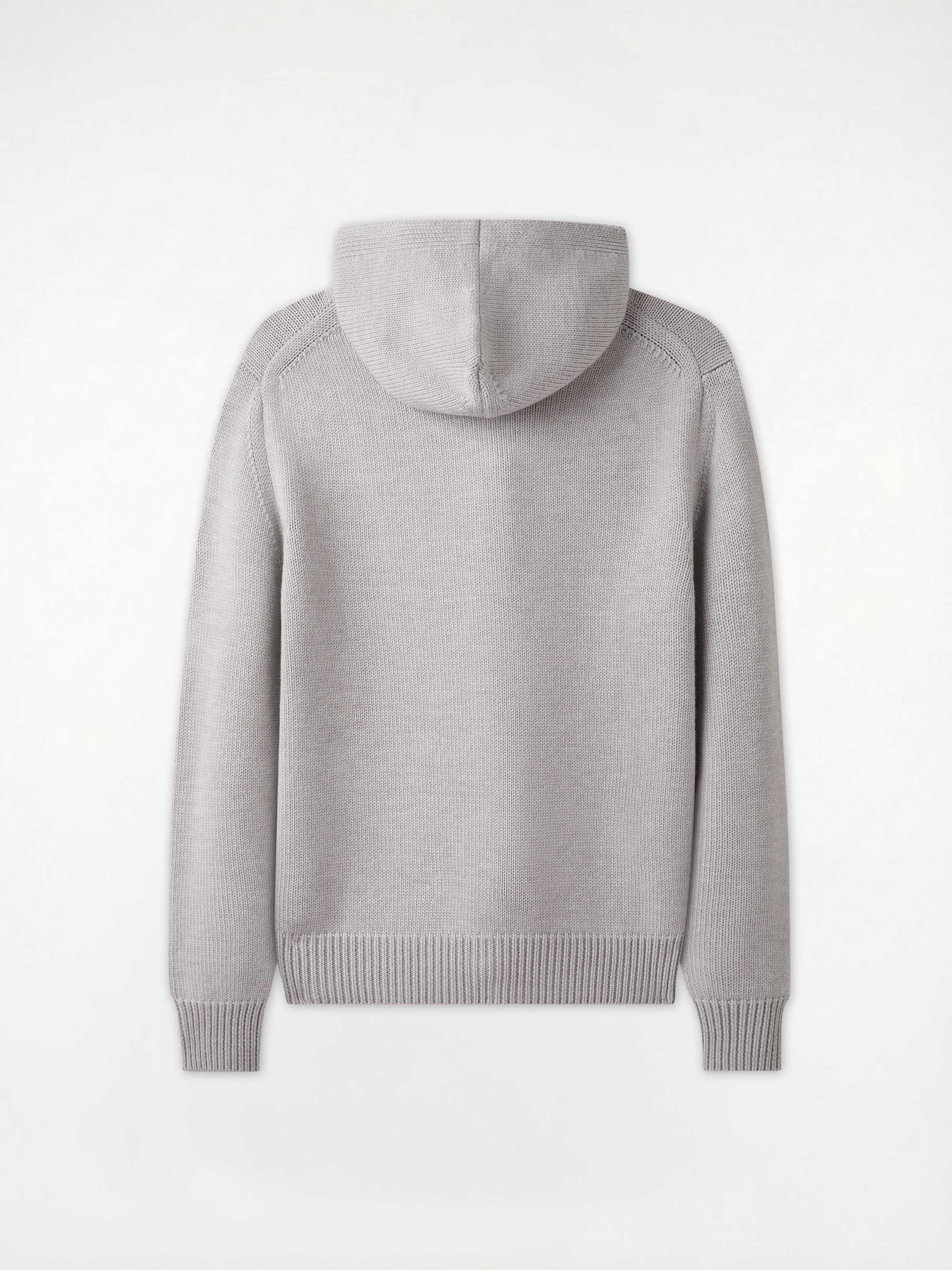 The Chunky Knit Zip Hoodie - Moon Grey - Image 7