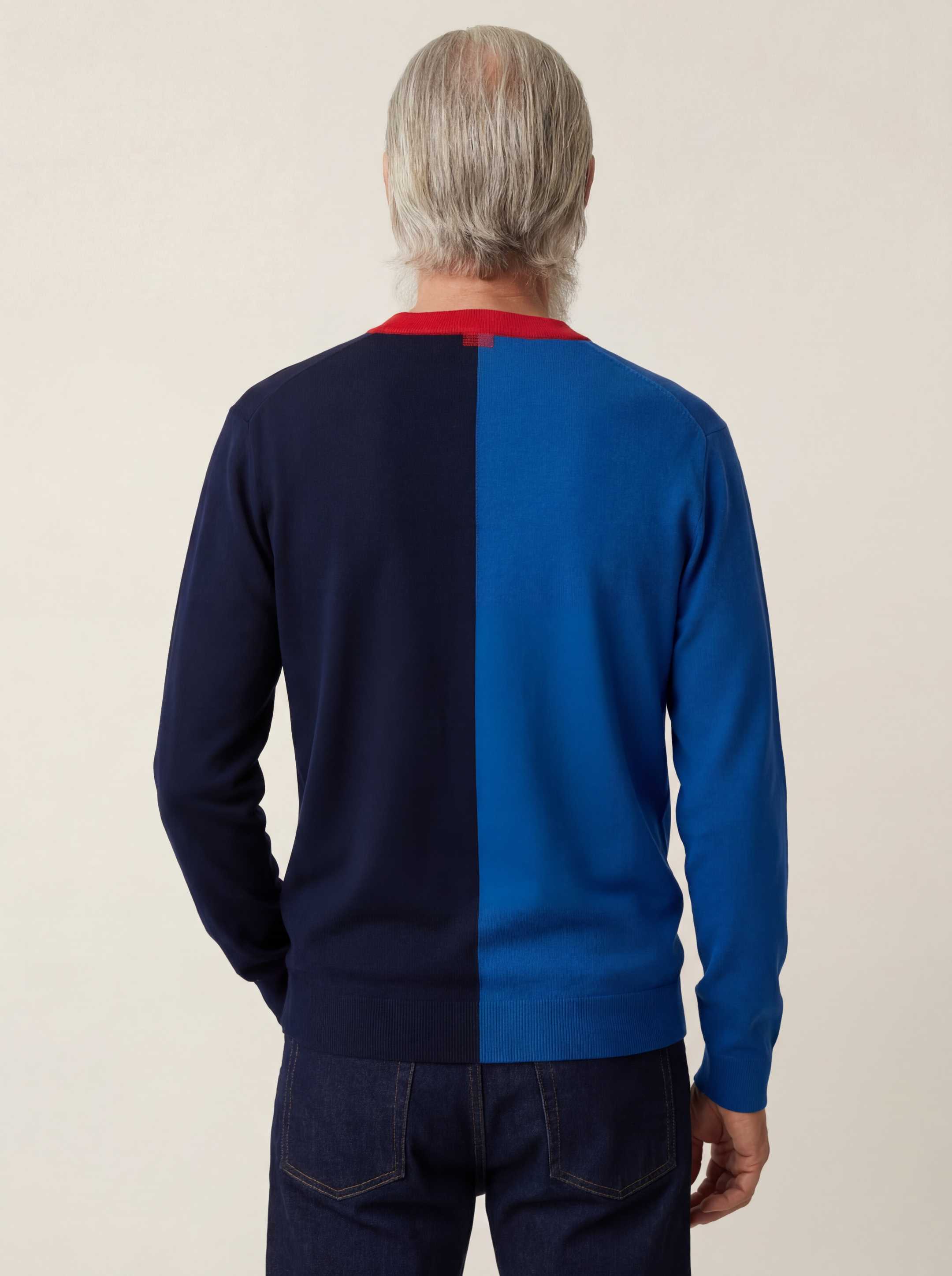 The Colourblock Crewneck - Pacific Blue - Image 3