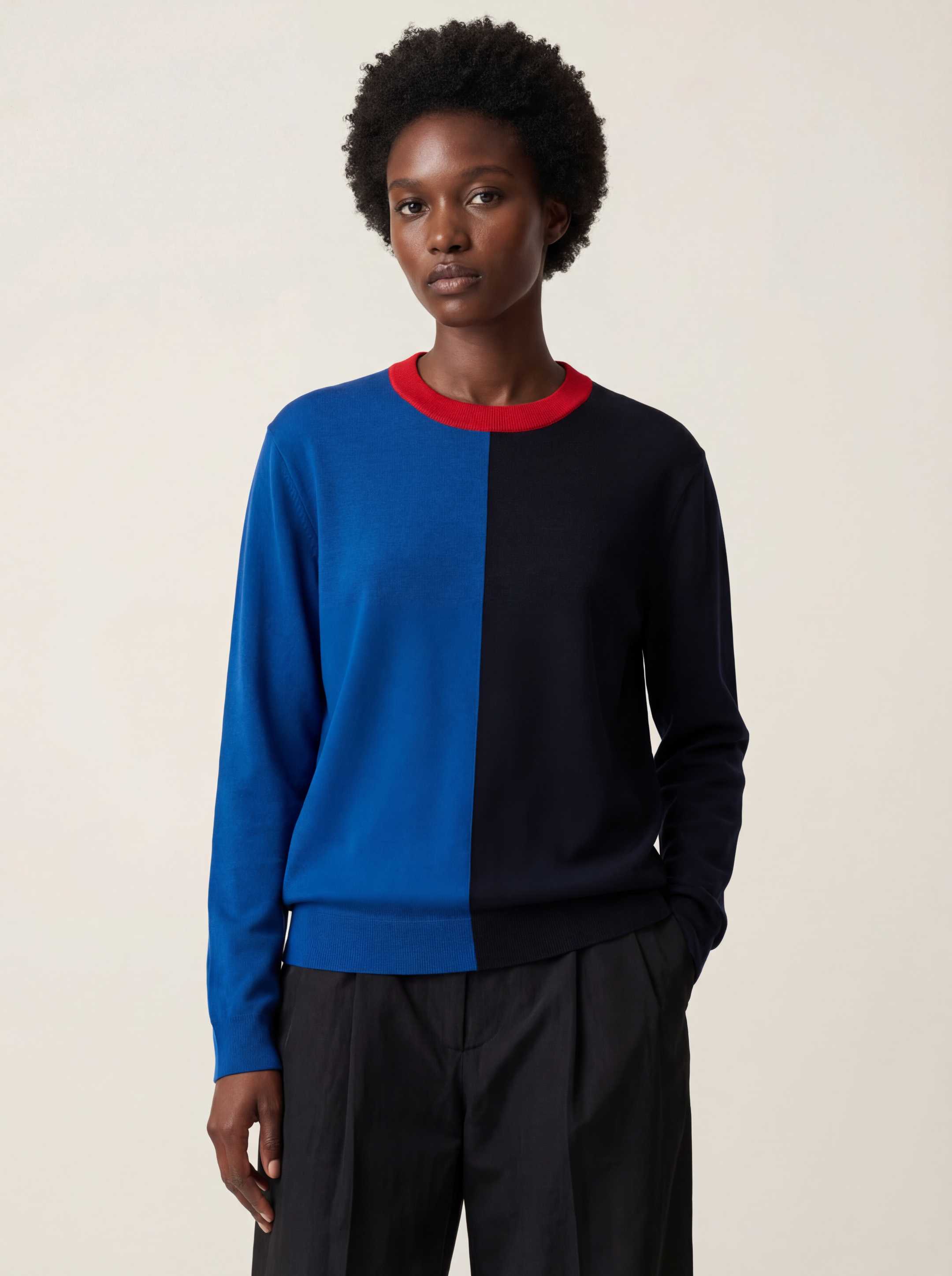 The Colourblock Crewneck - Pacific Blue - Image 4