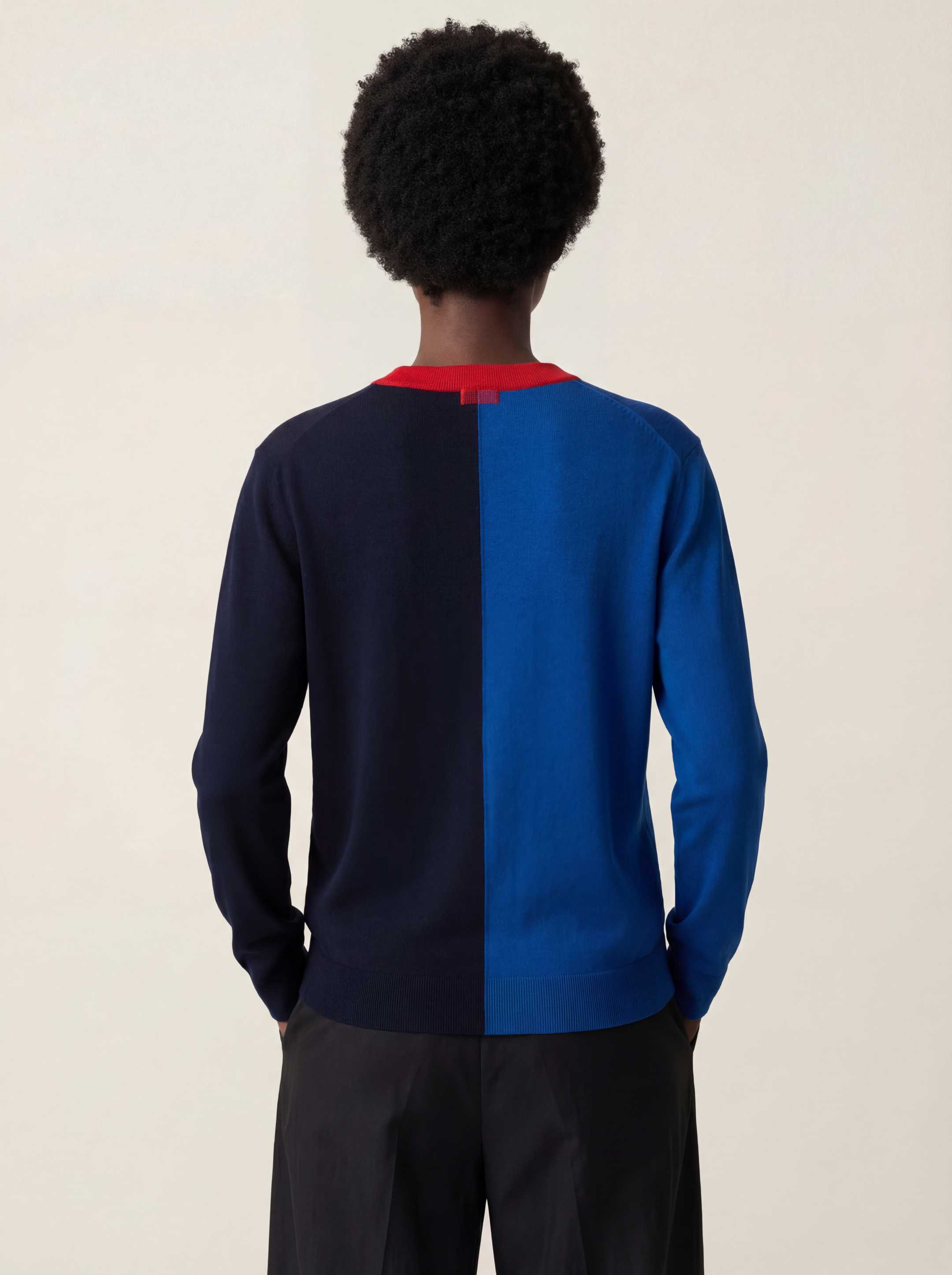 The Colourblock Crewneck - Pacific Blue - Image 6