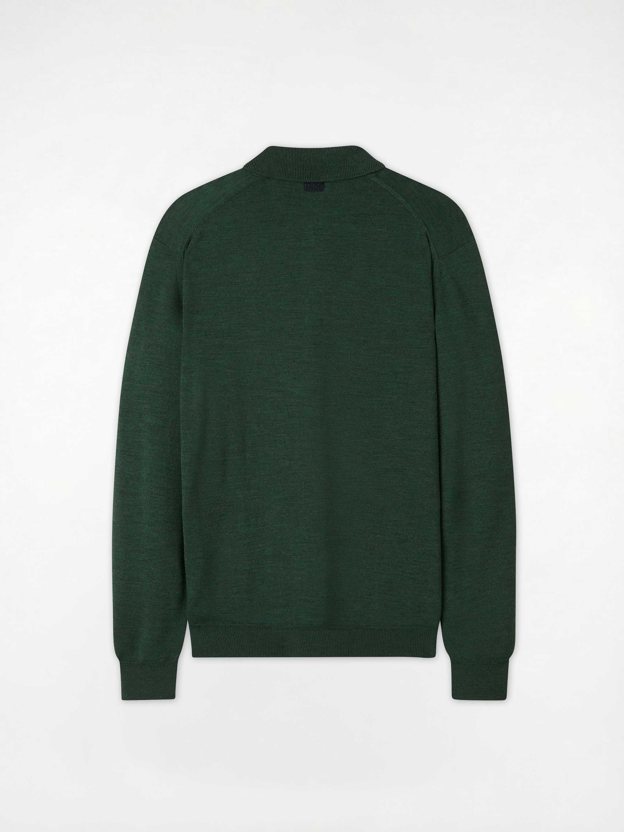 The Everyday Long Sleeve Polo Shirt - Emerald Green - Image 10