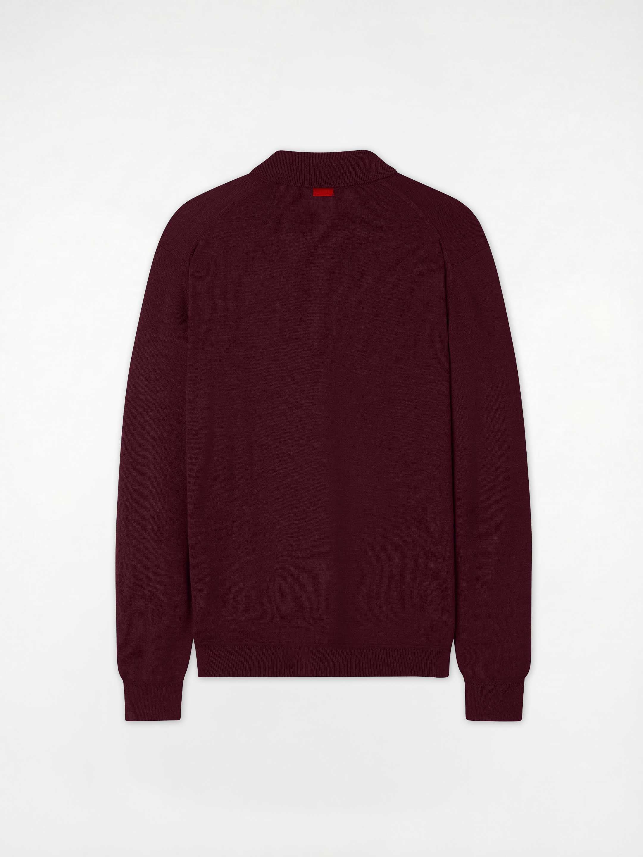 The Everyday Long Sleeve Polo Shirt - Konini Burgundy - Image 11
