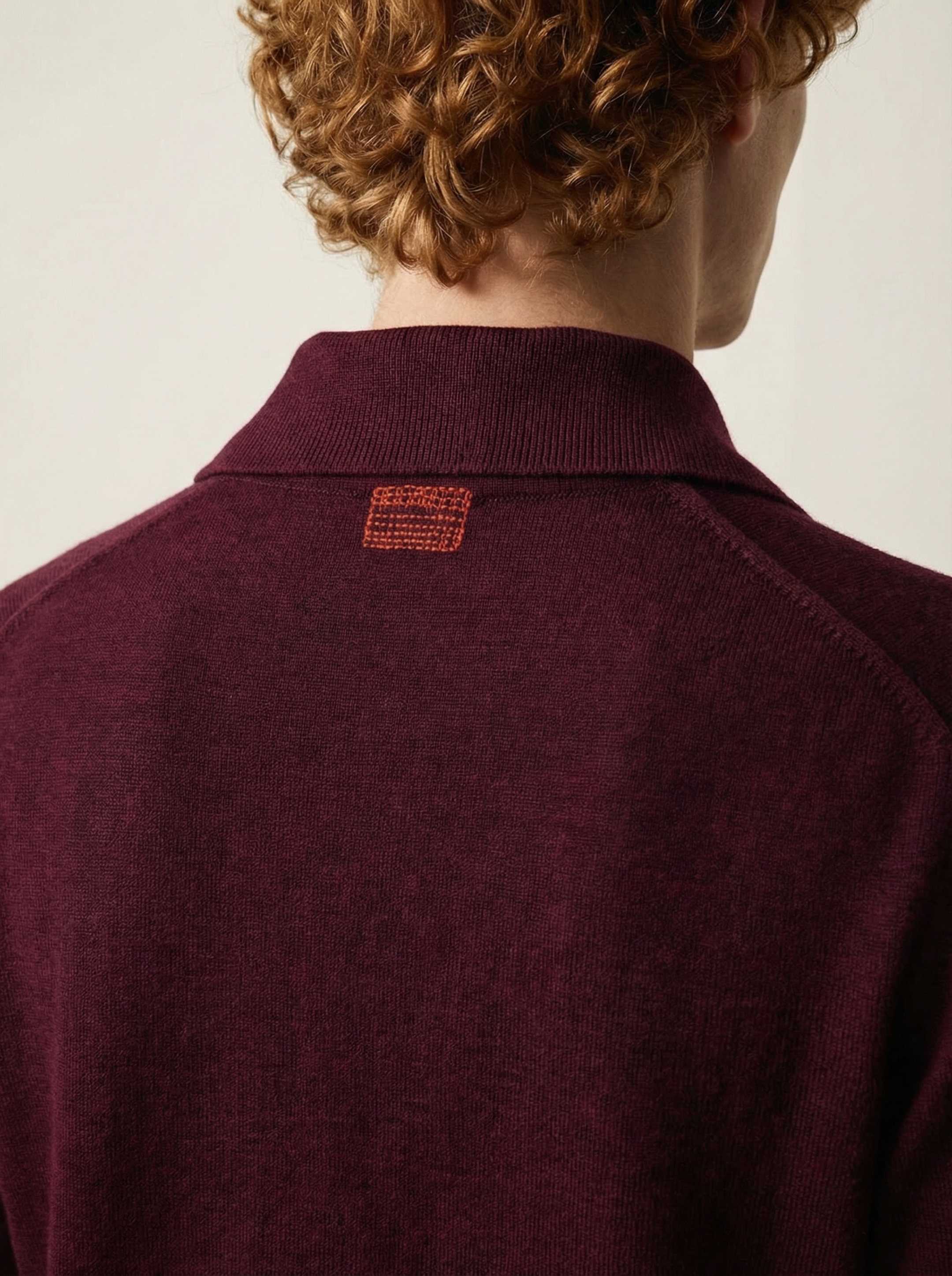 The Everyday Long Sleeve Polo Shirt - Konini Burgundy - Image 5
