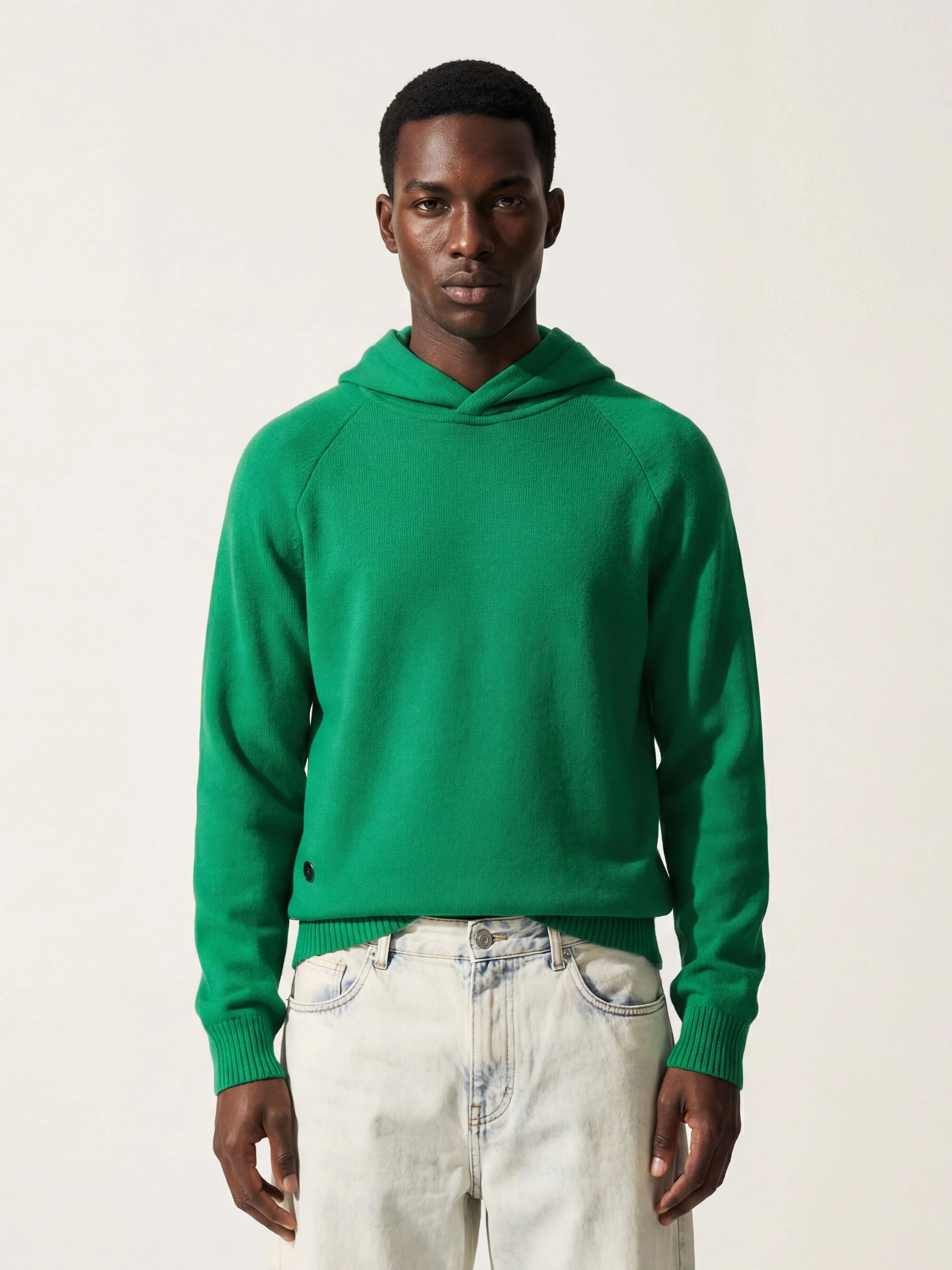 The Knitted Hoodie - Bottle Green - Image 3