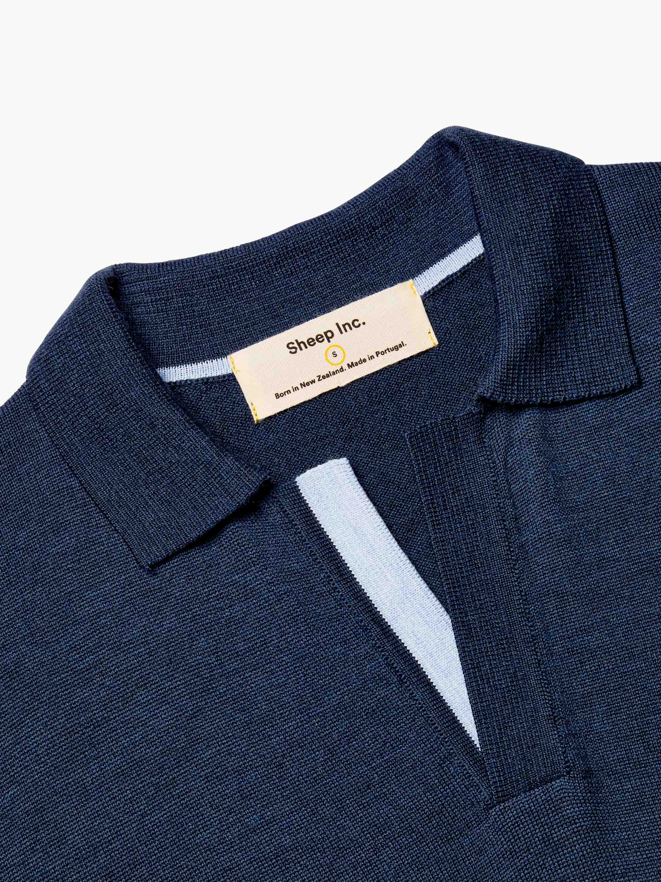 The Knitted Polo Shirt - Atlantic Blue - Image 3