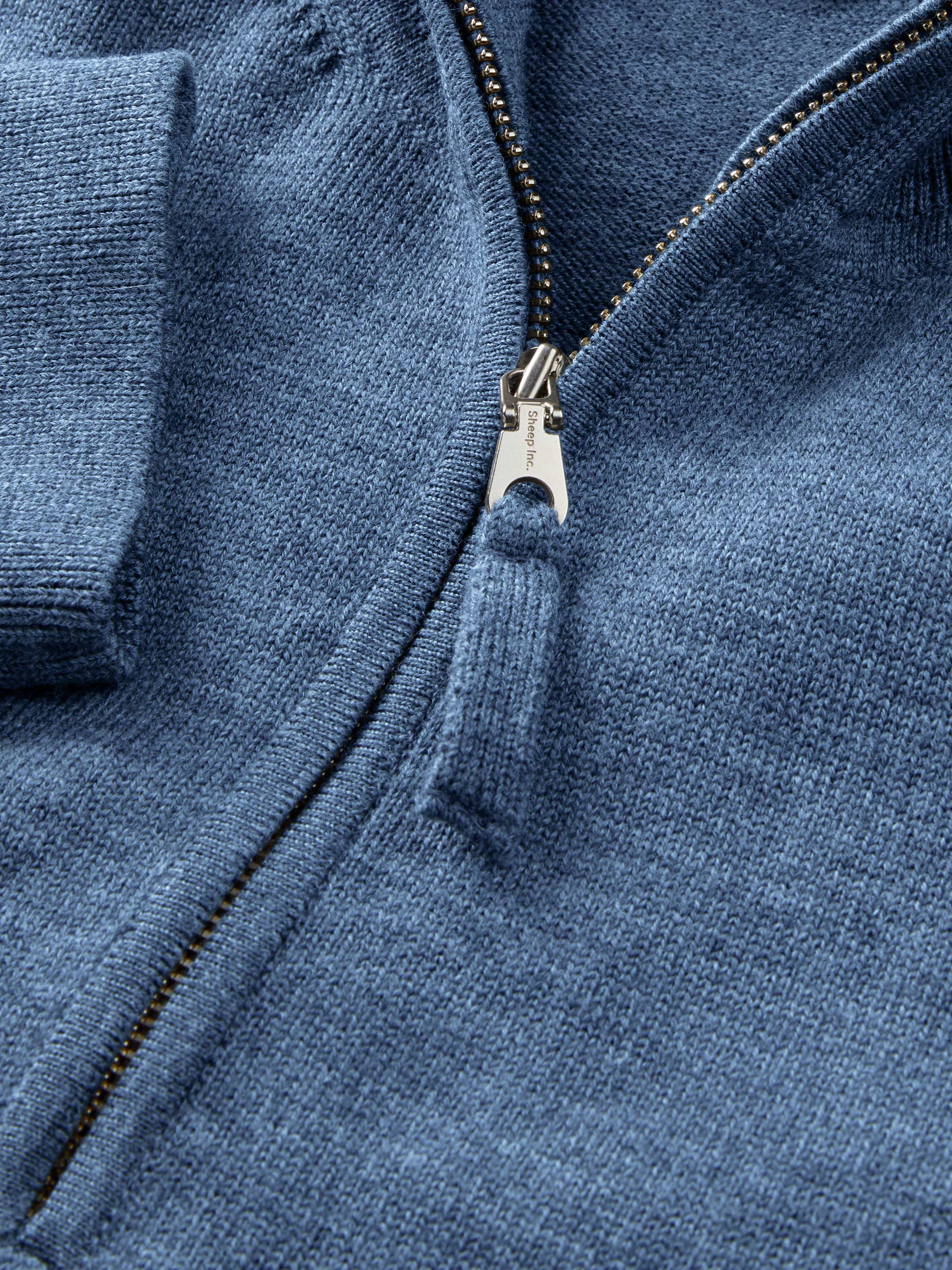 The Knitted Quarter Zip - Baltic Blue - Image 7