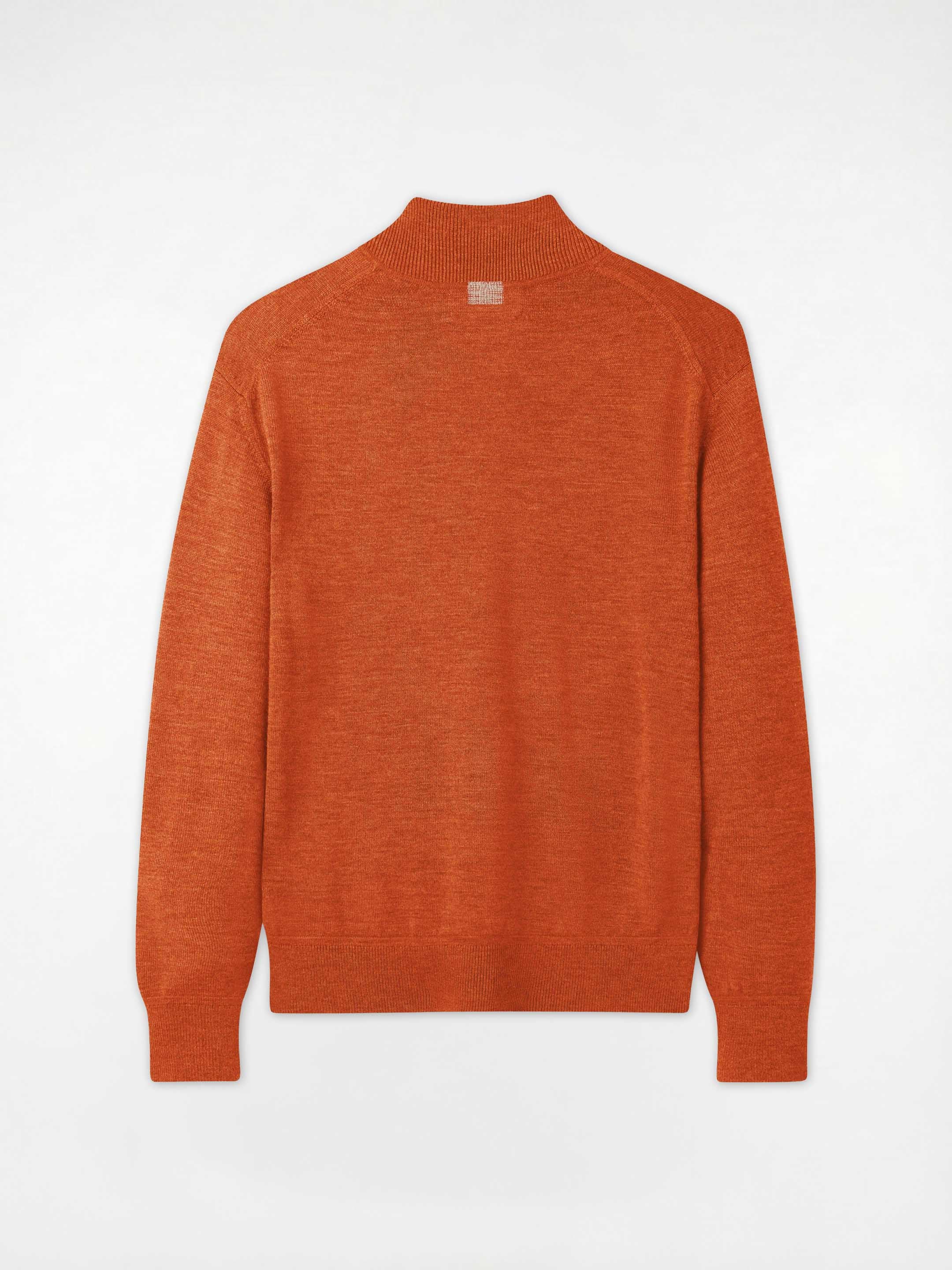 The Knitted Quarter Zip - Burnt Orange - Image 11