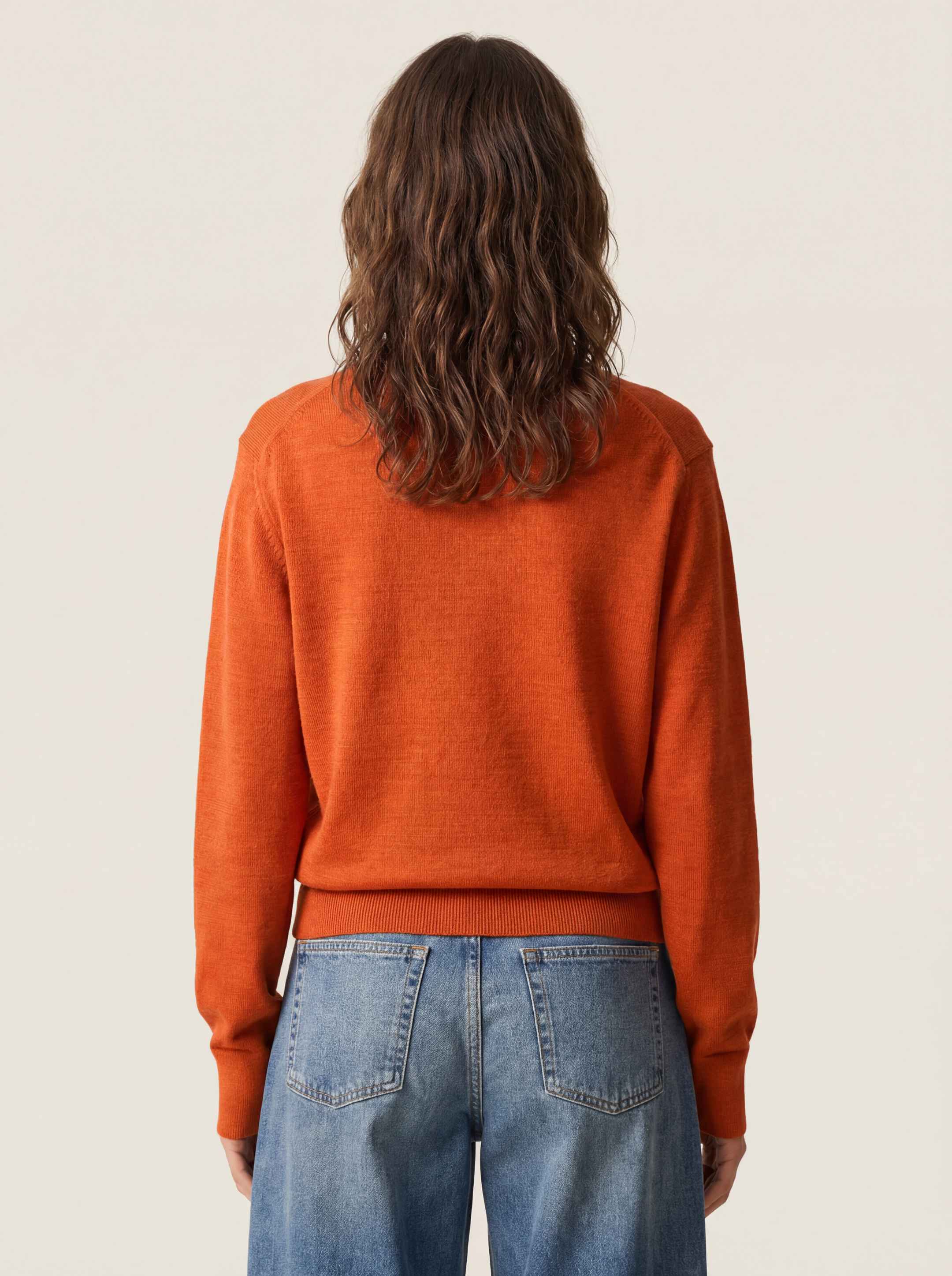 The Knitted Quarter Zip - Burnt Orange - Image 4