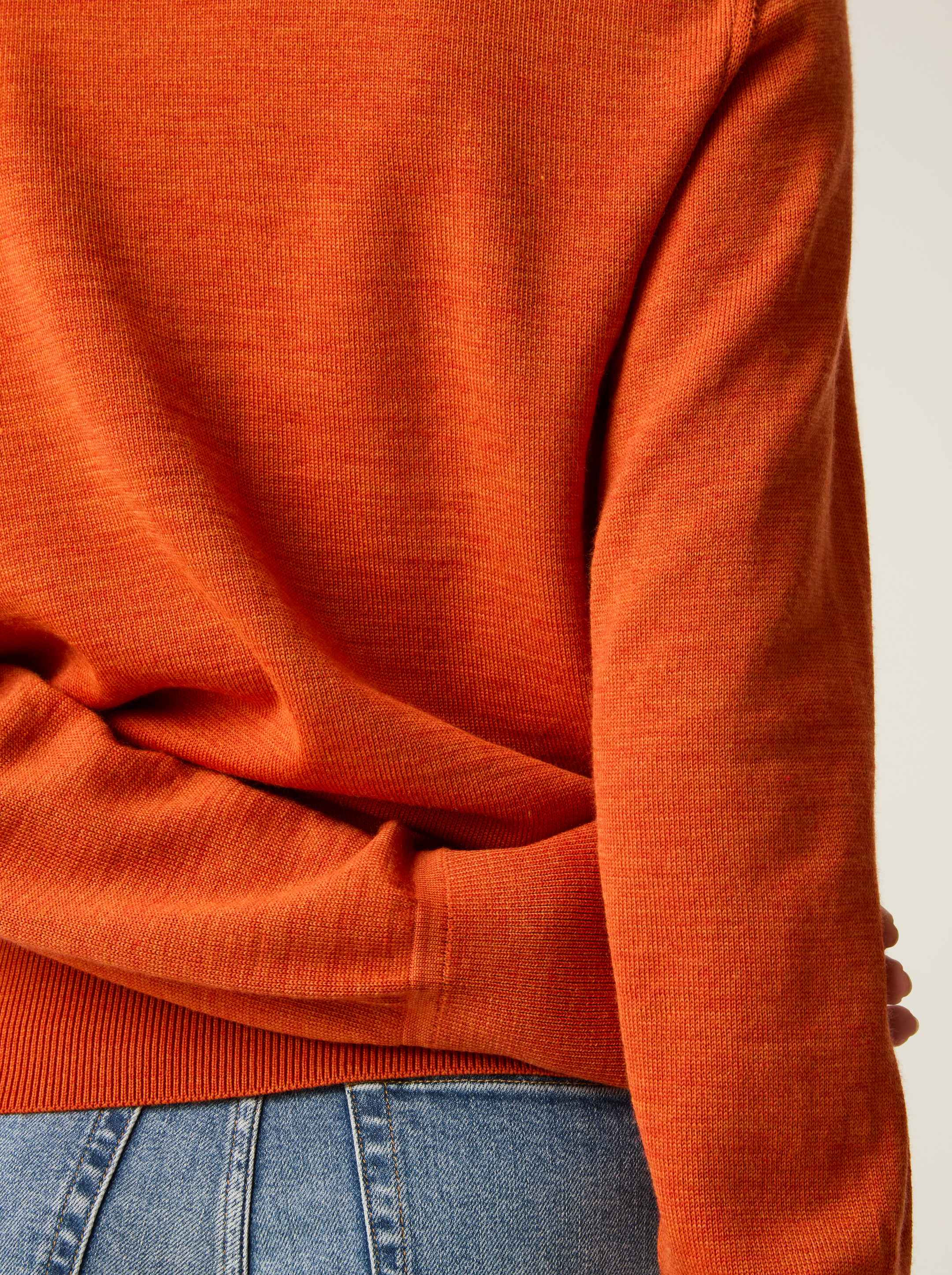 The Knitted Quarter Zip - Burnt Orange - Image 6