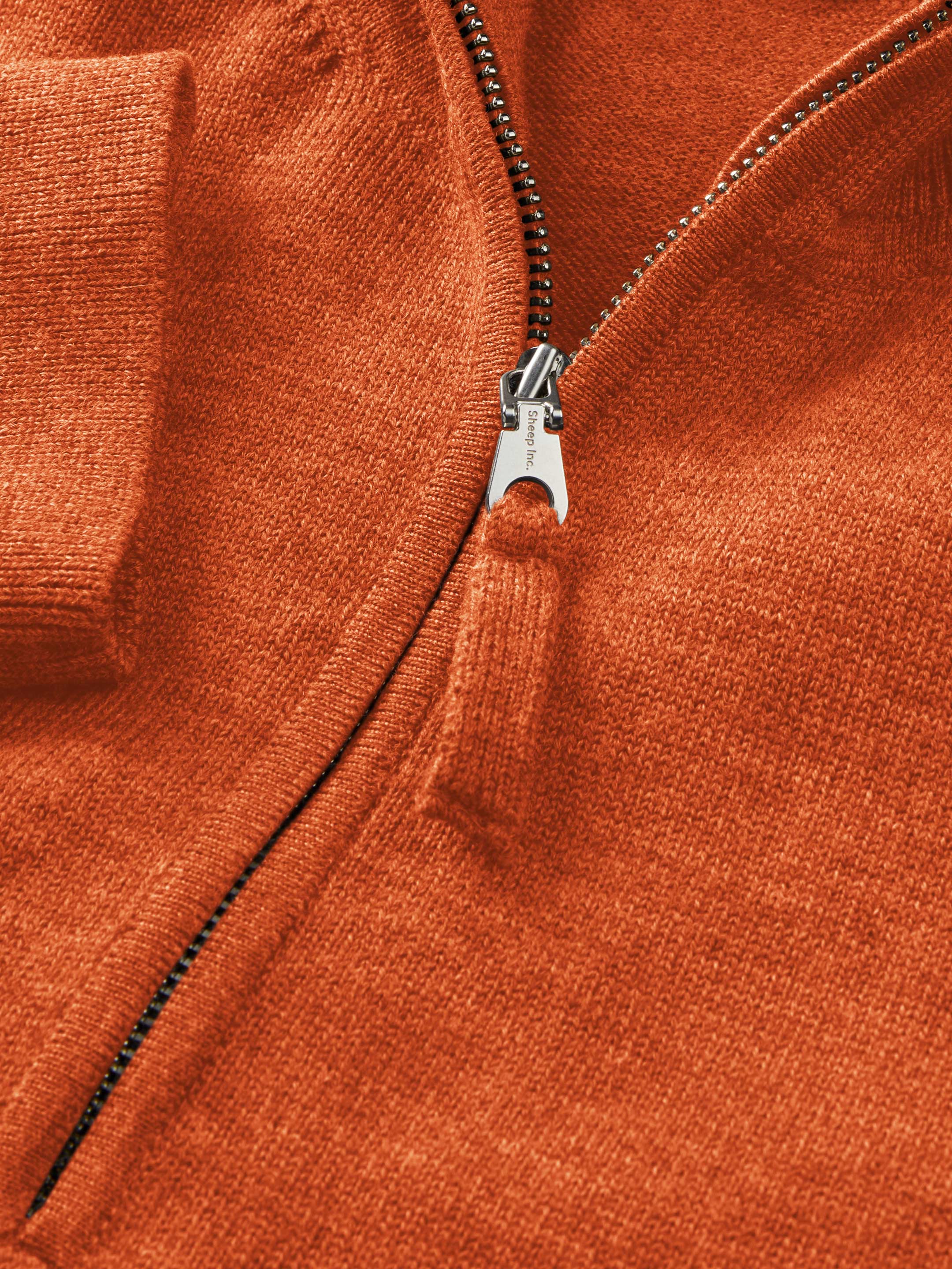 The Knitted Quarter Zip - Burnt Orange - Image 9