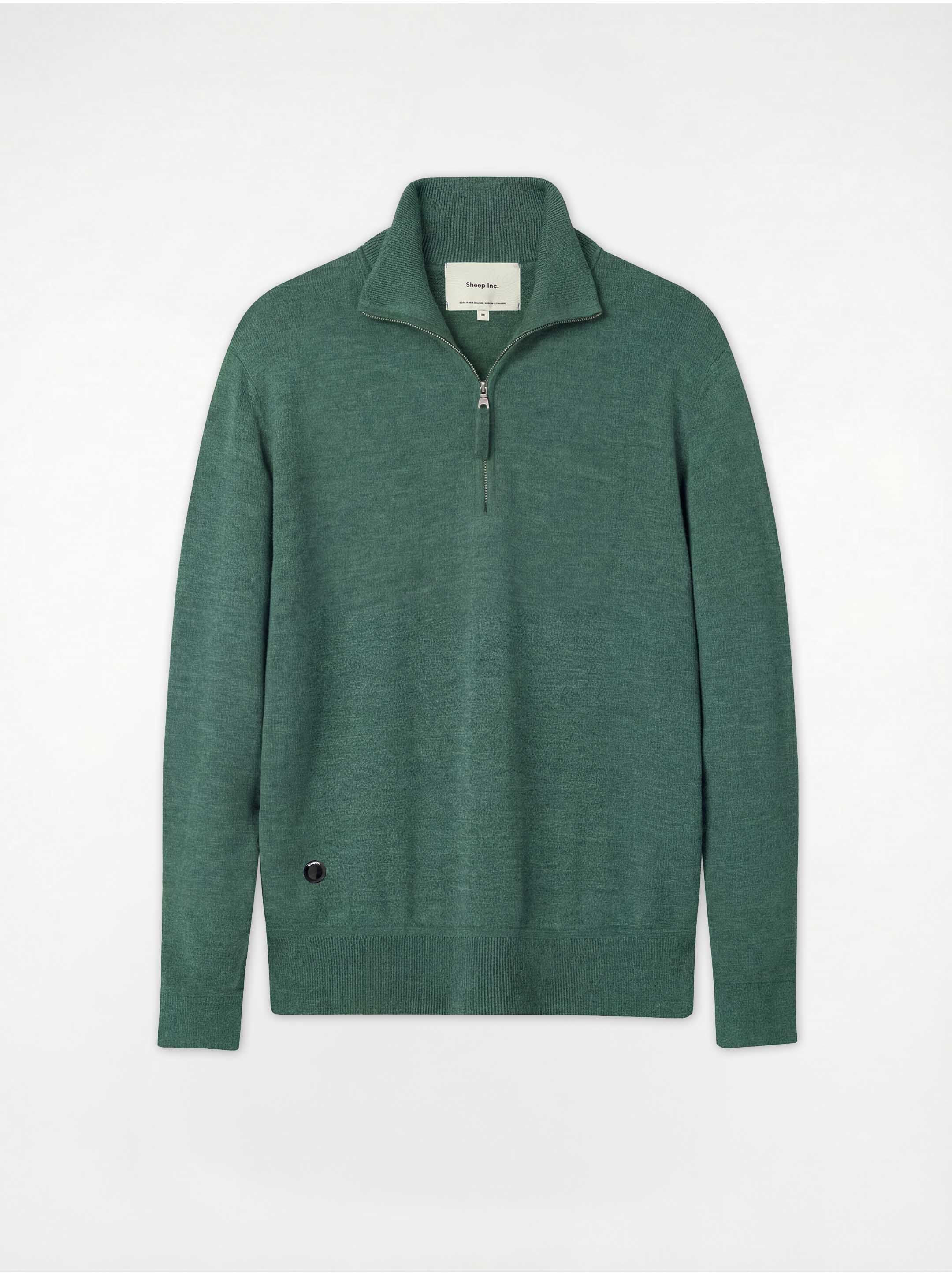The Knitted Quarter Zip - Emerald Green - Image 7