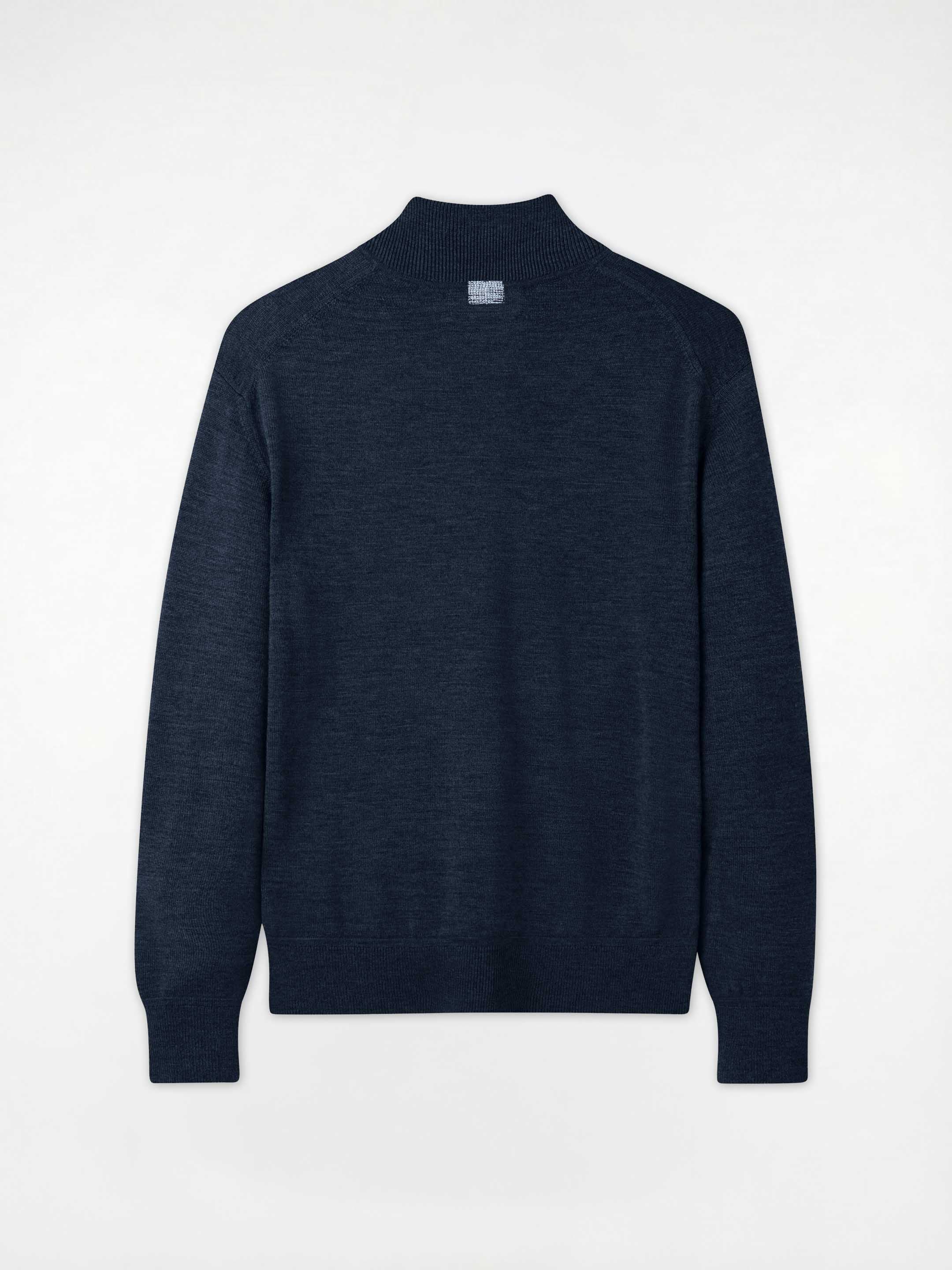 The Knitted Quarter Zip - Pacific Blue - Image 11