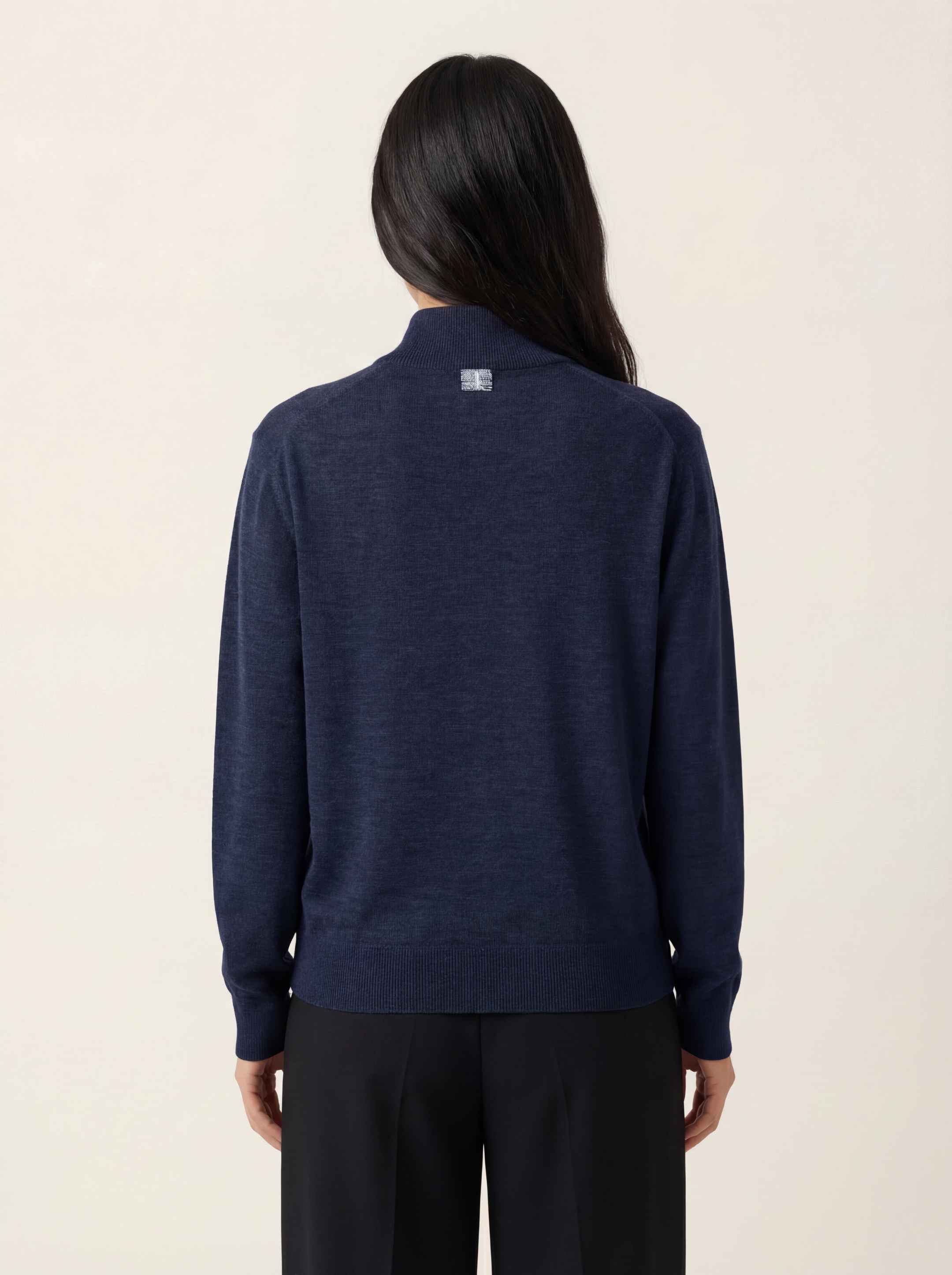 The Knitted Quarter Zip - Pacific Blue - Image 4