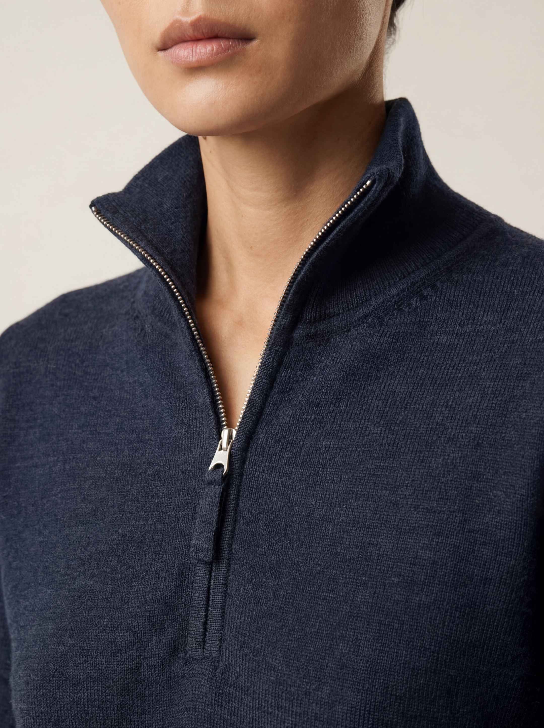 The Knitted Quarter Zip - Pacific Blue - Image 6