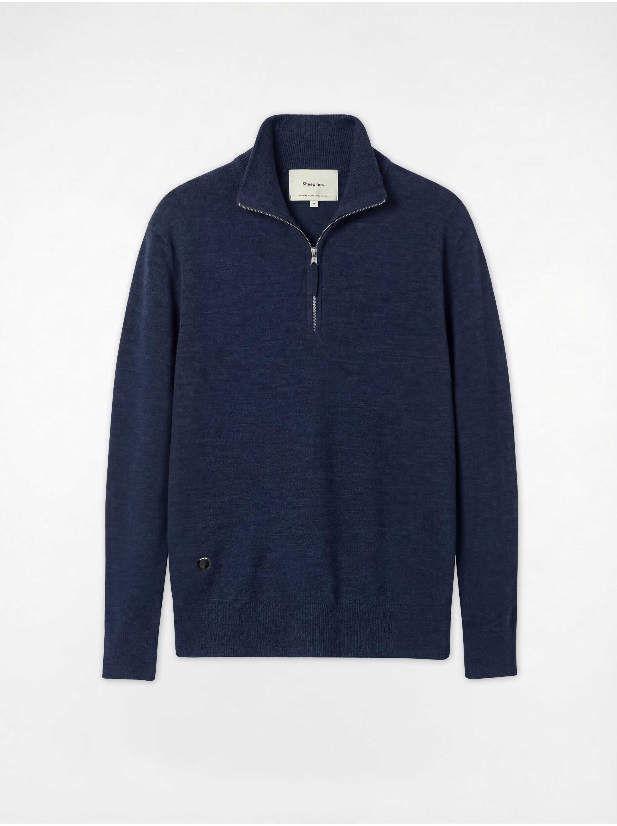 The Knitted Quarter Zip - Pacific Blue - Image 9
