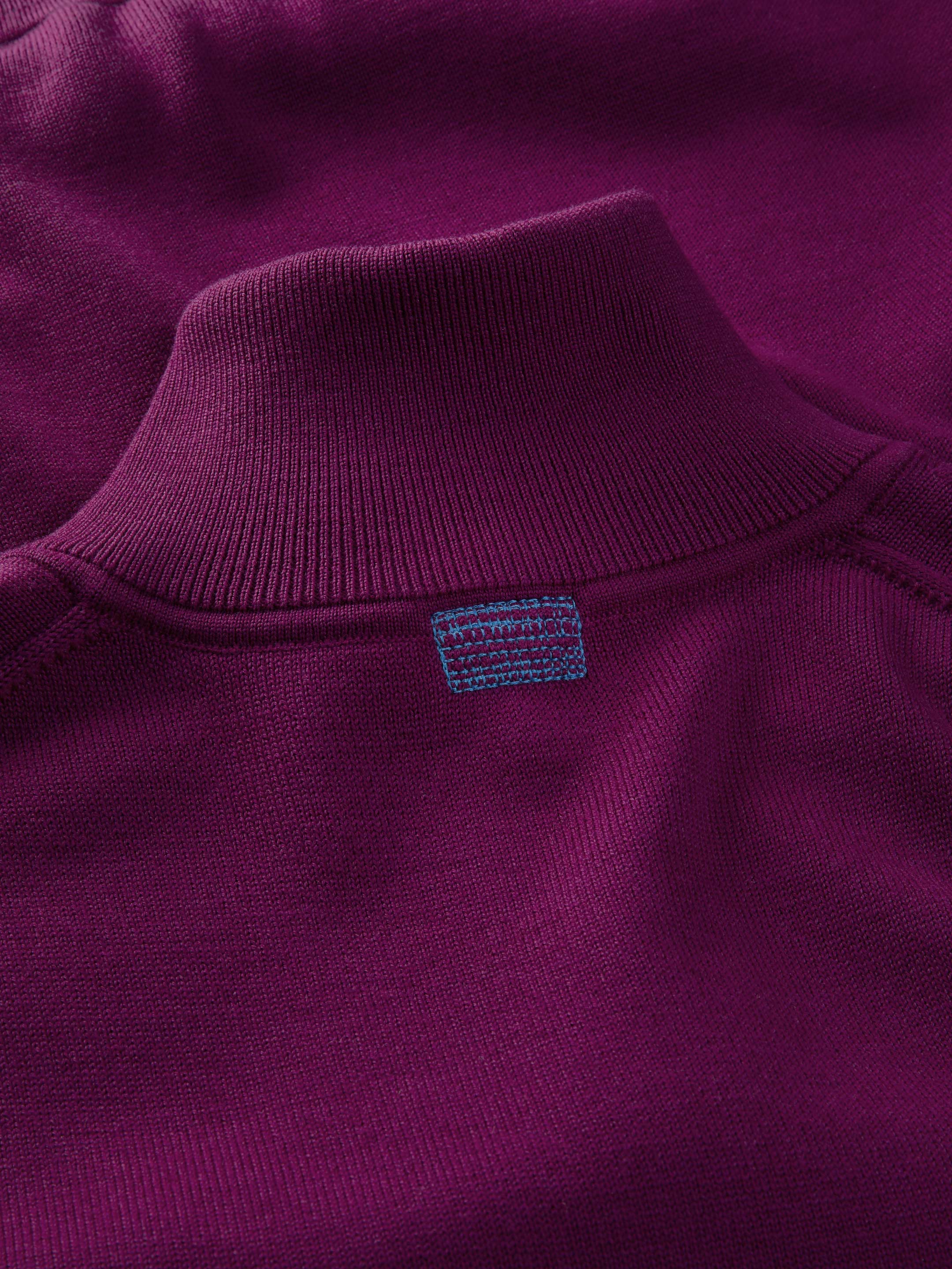 The Knitted Quarter Zip - Royal Purple - Image 10