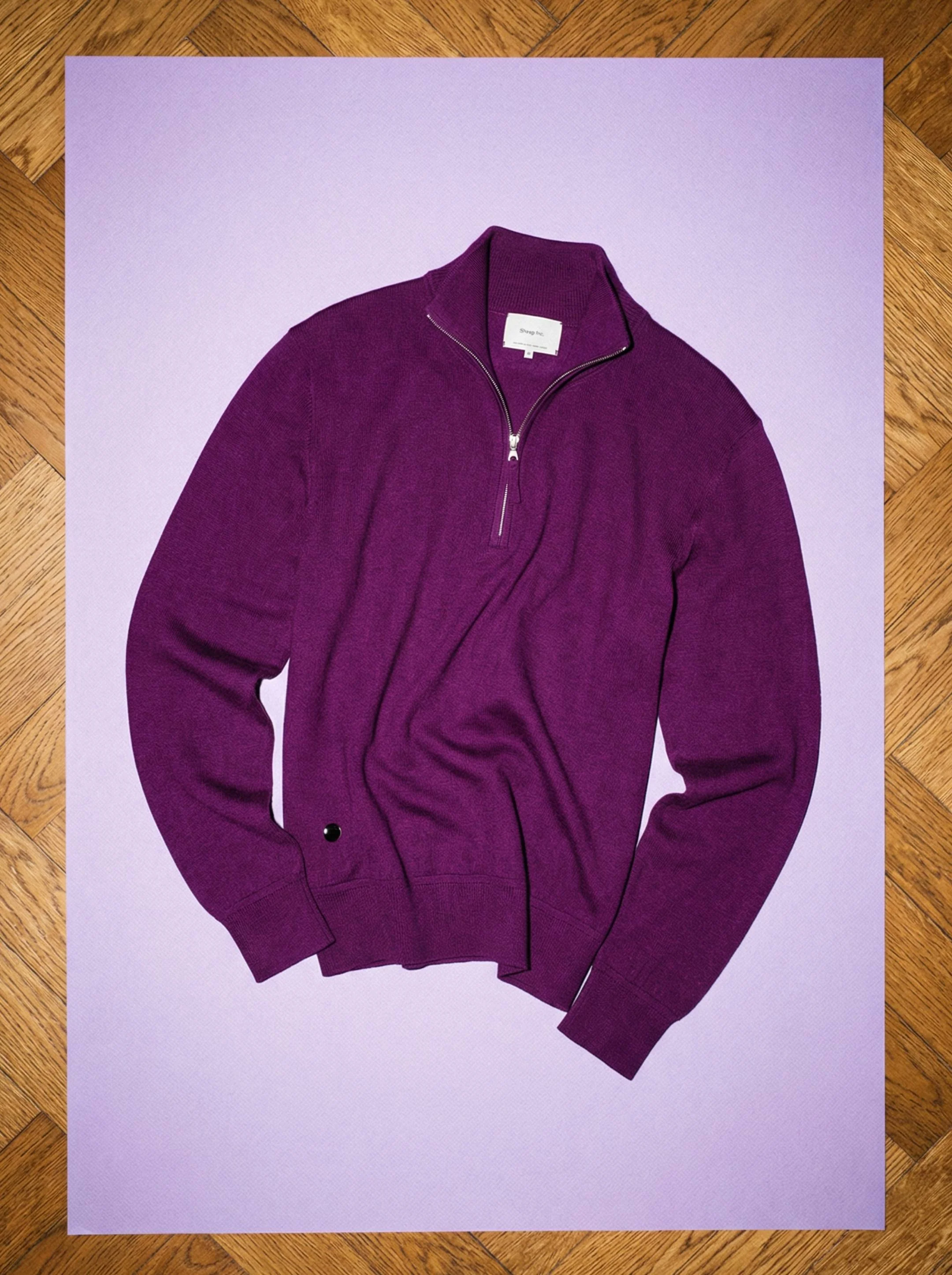 The Knitted Quarter Zip - Royal Purple - Image 13