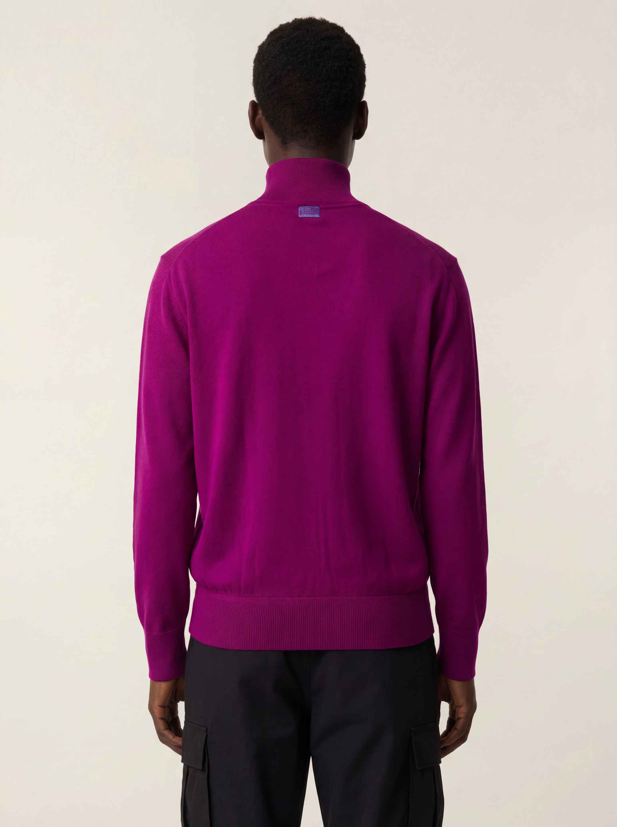 The Knitted Quarter Zip - Royal Purple - Image 3