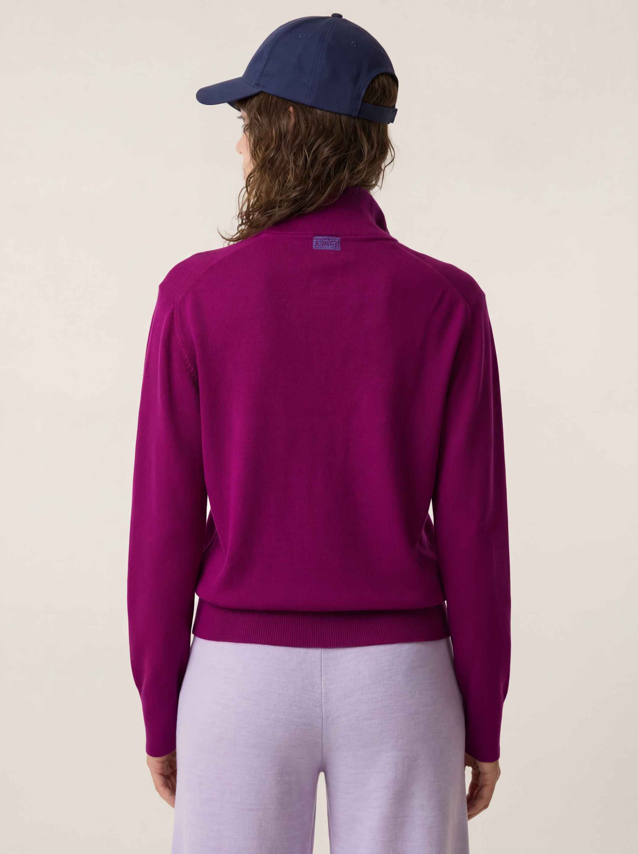 The Knitted Quarter Zip - Royal Purple - Image 4