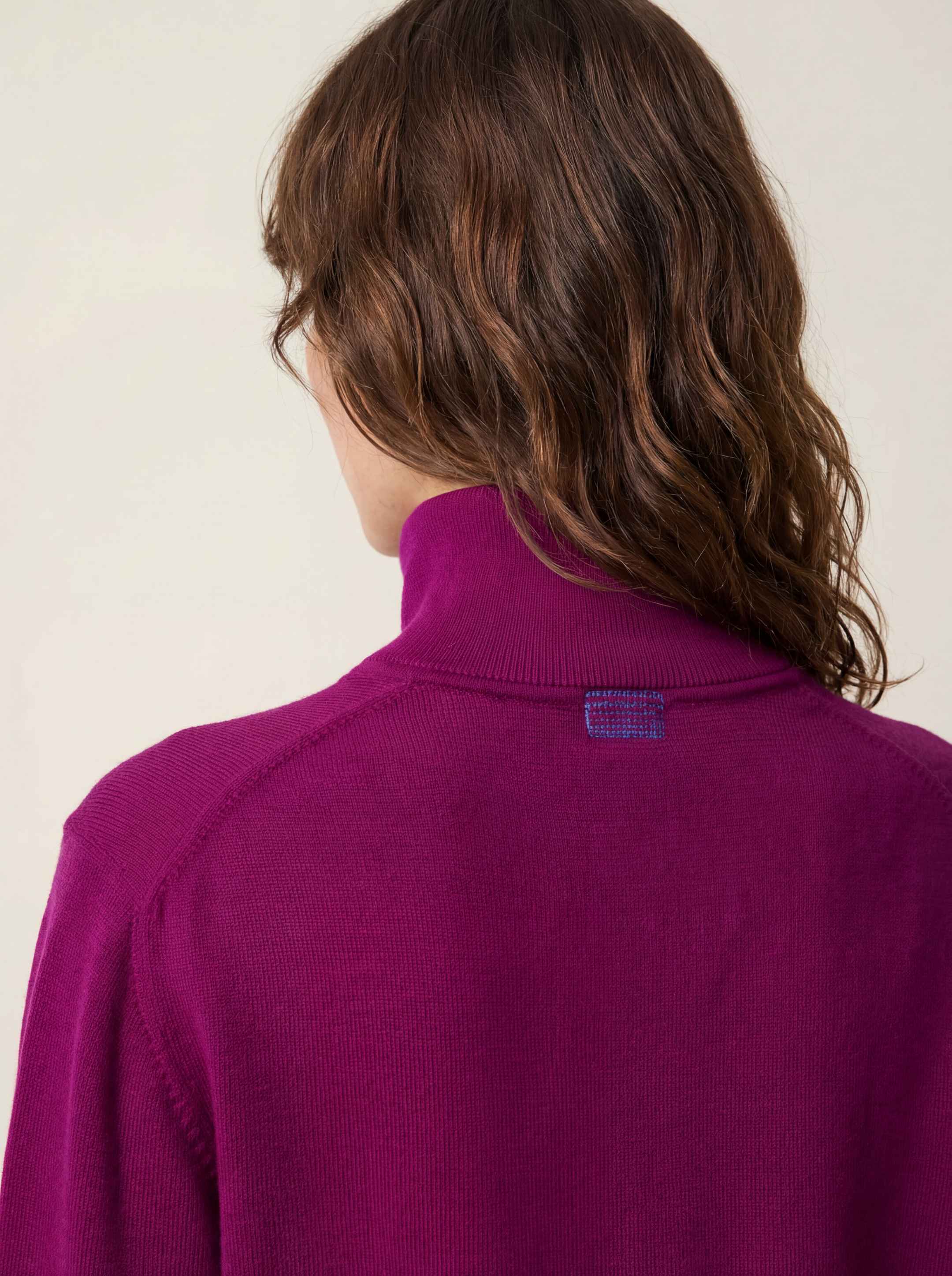 The Knitted Quarter Zip - Royal Purple - Image 6