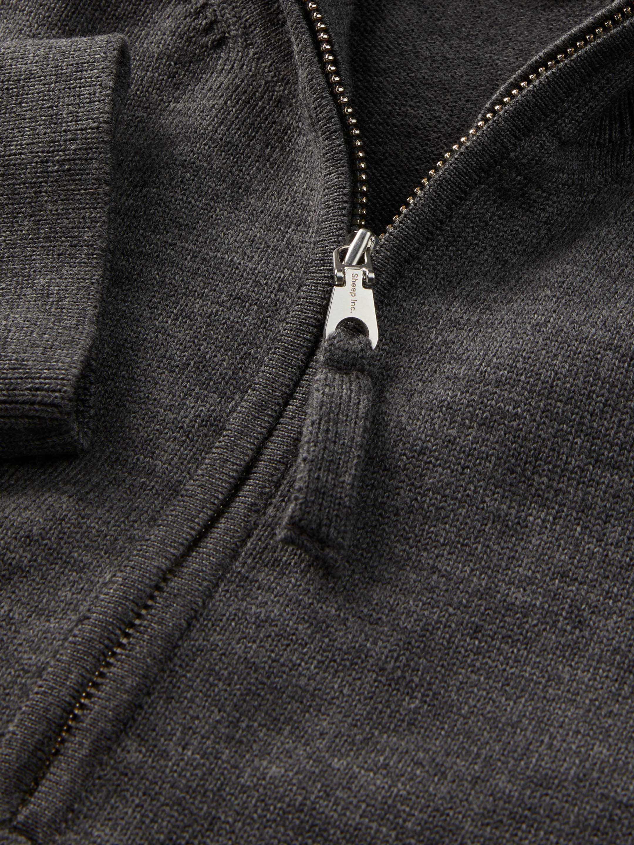 The Knitted Quarter Zip - Slate Grey - Image 11
