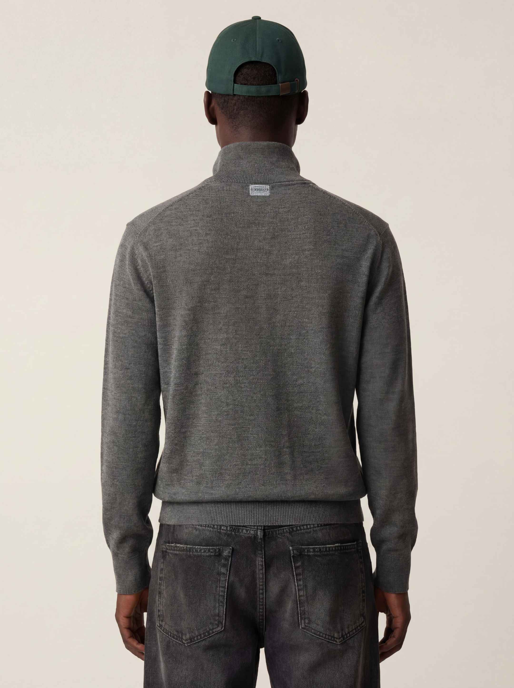 The Knitted Quarter Zip - Slate Grey - Image 3