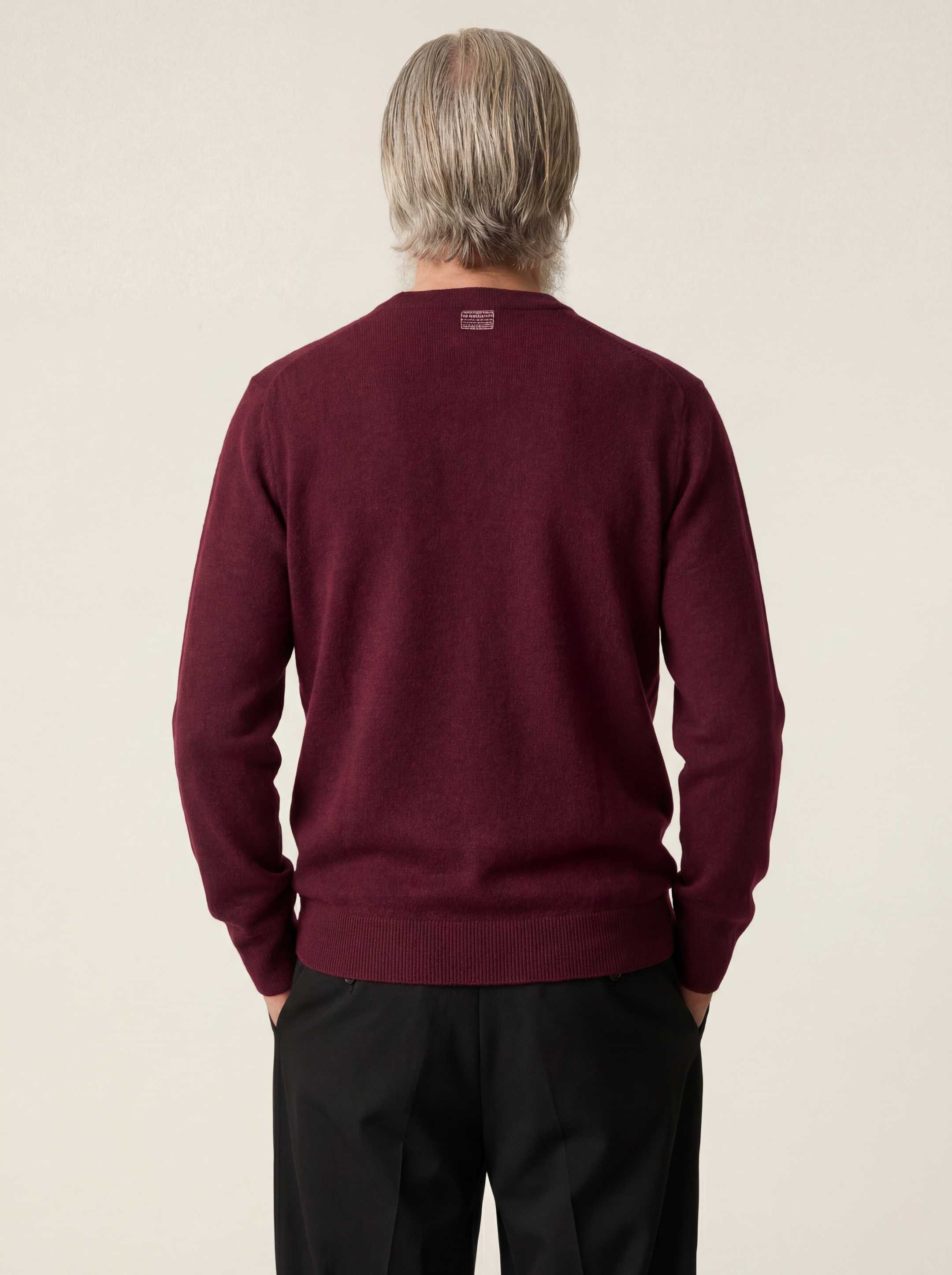 The Fine Knit Crewneck - Konini Burgundy - Image 2