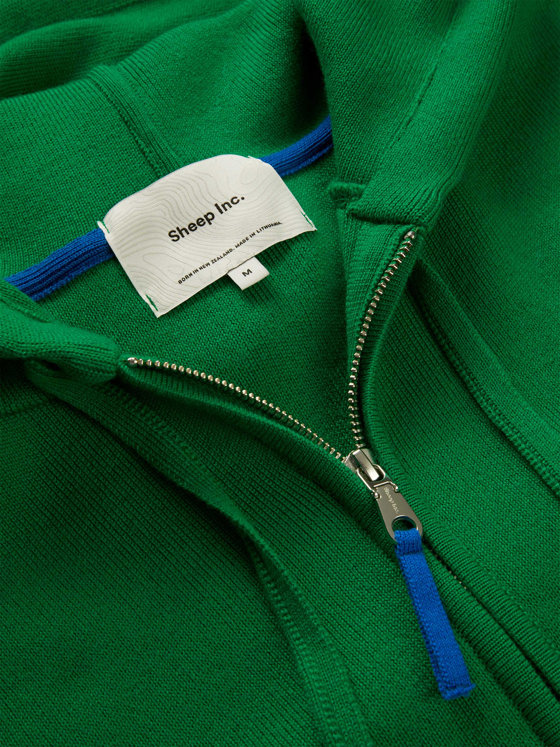 The Signature Merino Zip Hoodie - Bottle Green - Image 8