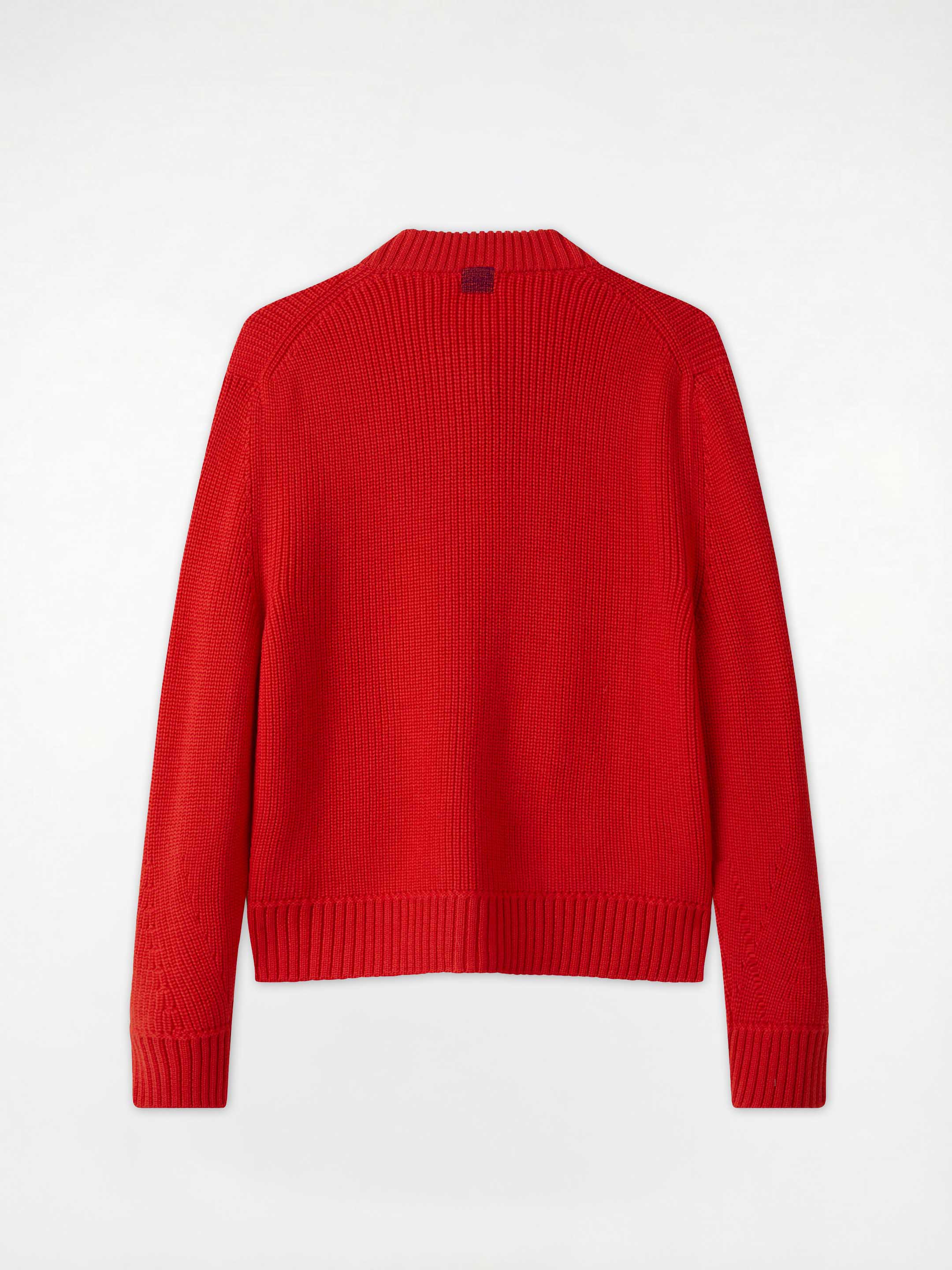 The Soft-Rib Cardigan - Poppy Red - Image 3