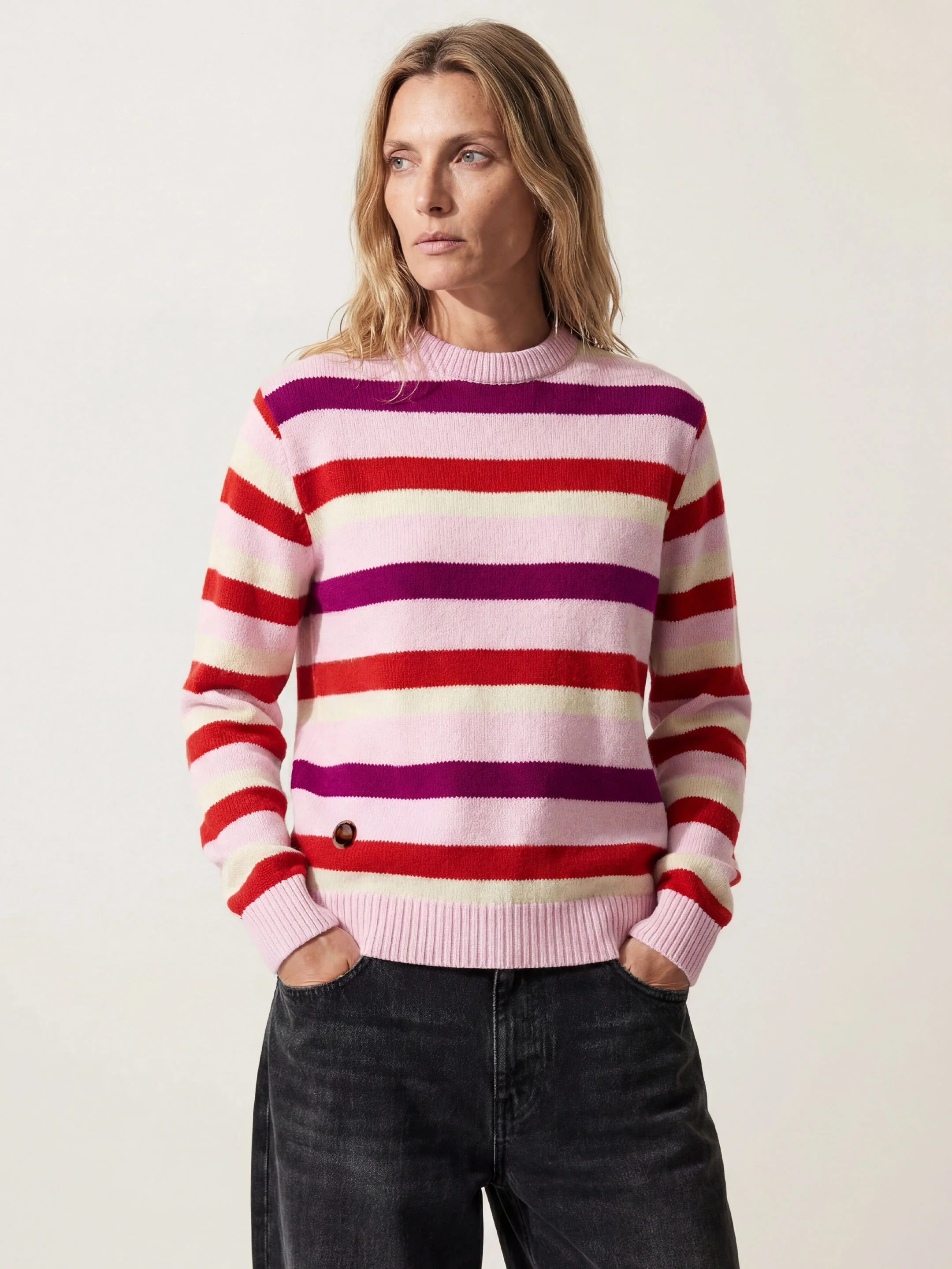 The Stripe Crewneck - Candyfloss Pink - Image 2