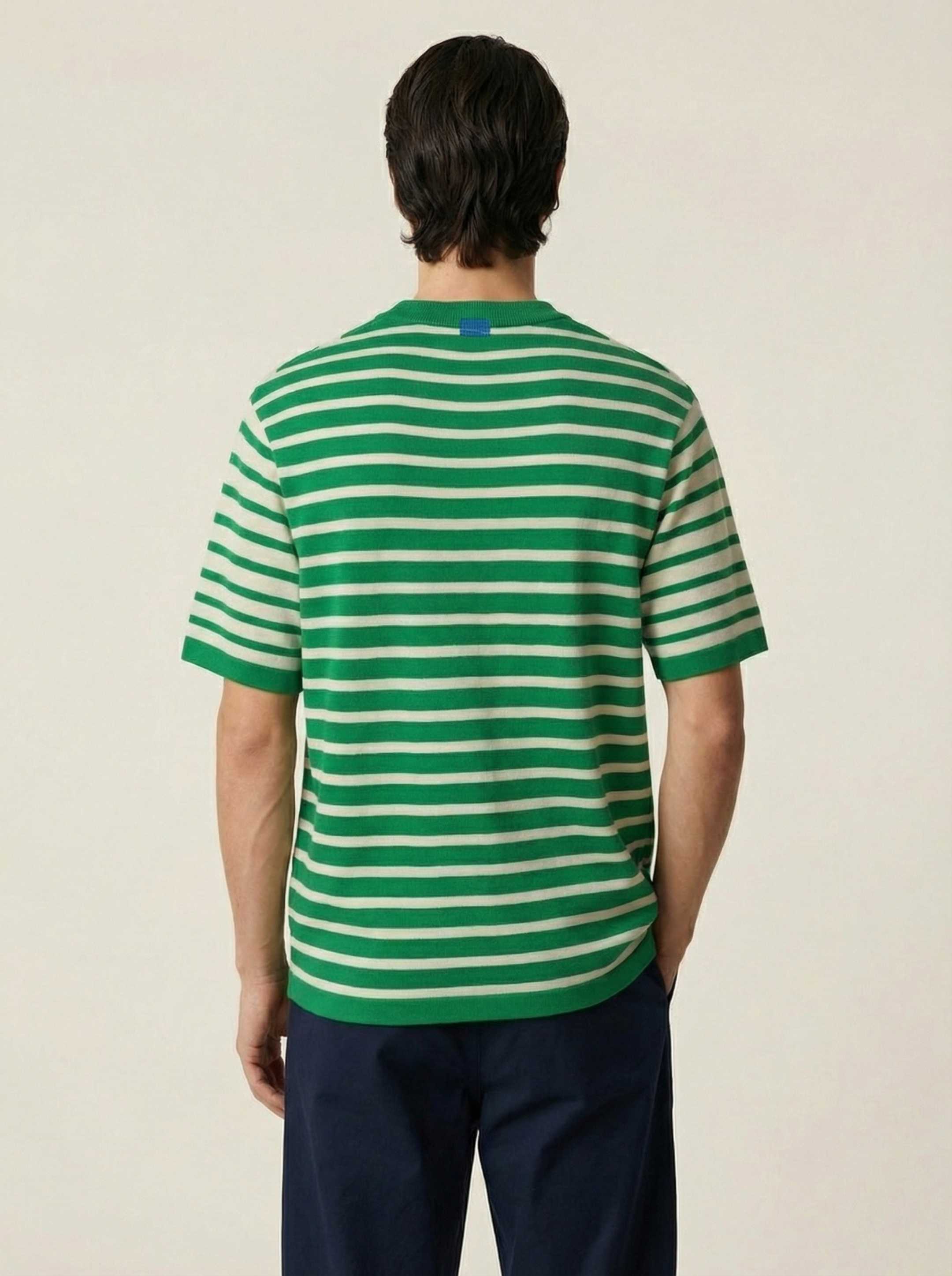 The Stripe T-Shirt - Bottle Green - Image 3