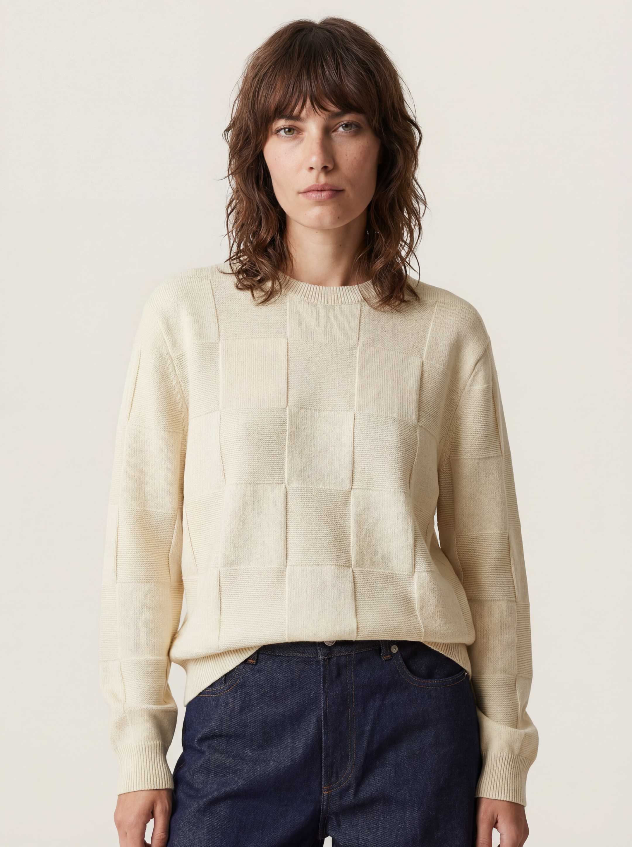 The Textured Crewneck - Raw White - Image 4