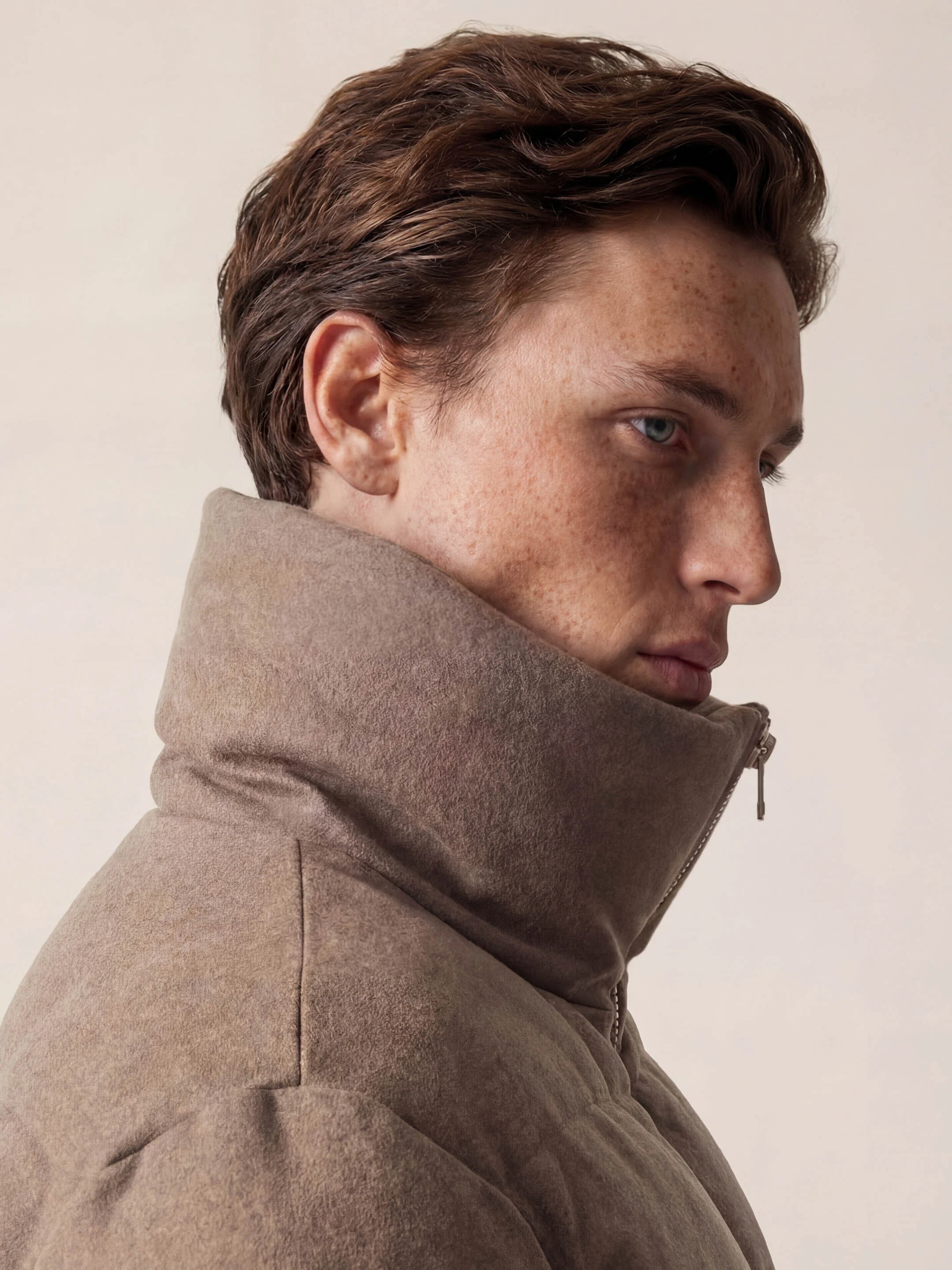 The Wool Puffer Jacket - Fawn Brown - Image 5