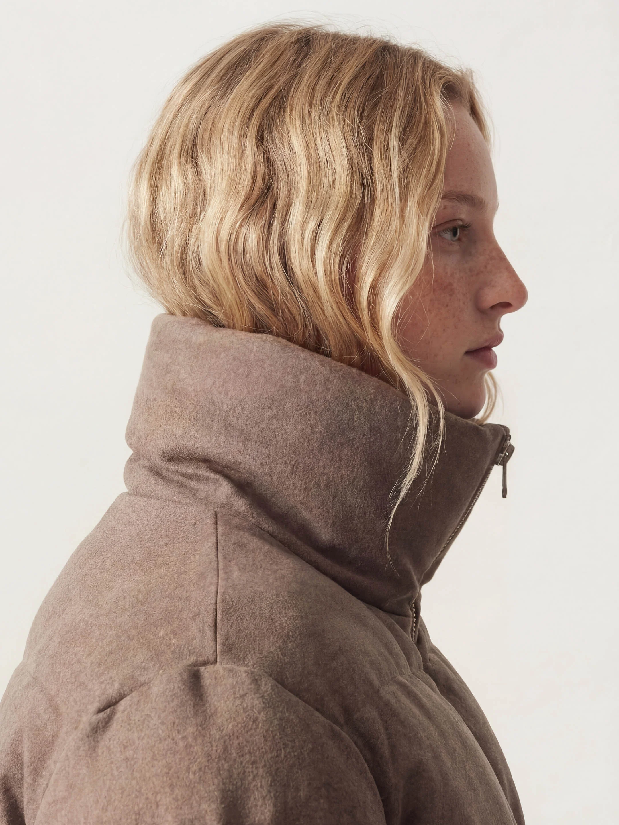 The Wool Puffer Jacket - Fawn Brown - Image 6