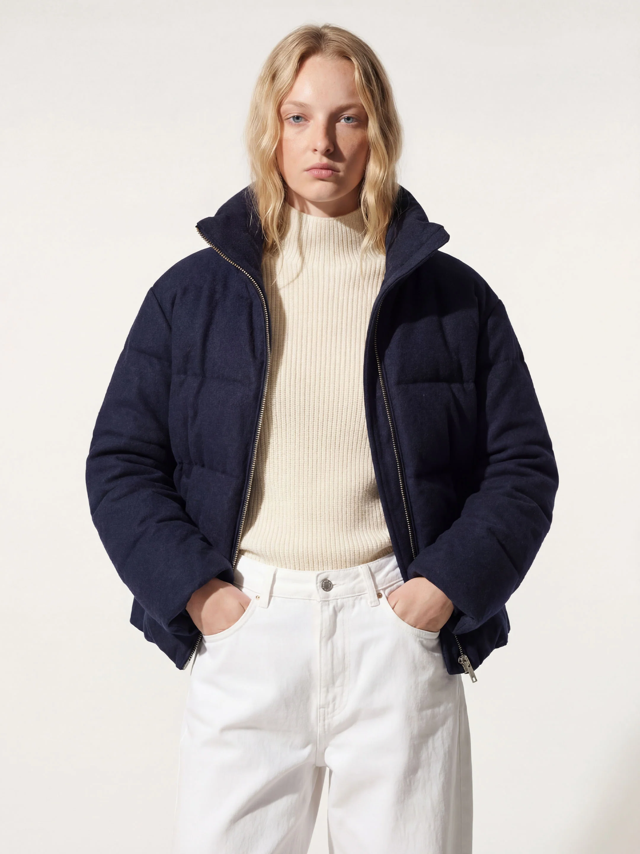 The Wool Puffer Jacket - Pacific Blue - Image 2
